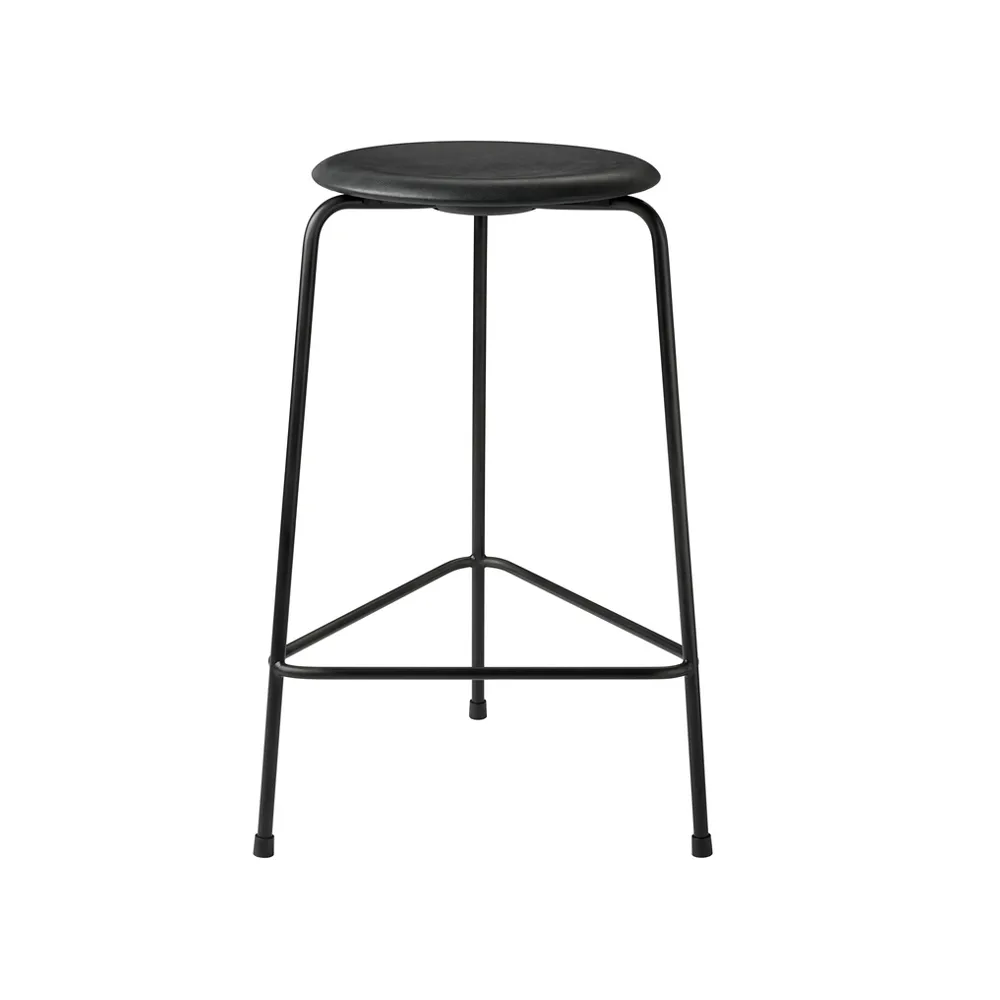 High Dot 吧台凳 皮革, 牛仔黑色 Fritz Hansen
