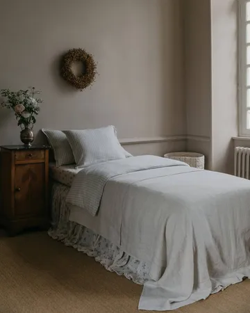 格纹 天空蓝 平纹细布 被套 - 150x210cm - Garbo&Friends