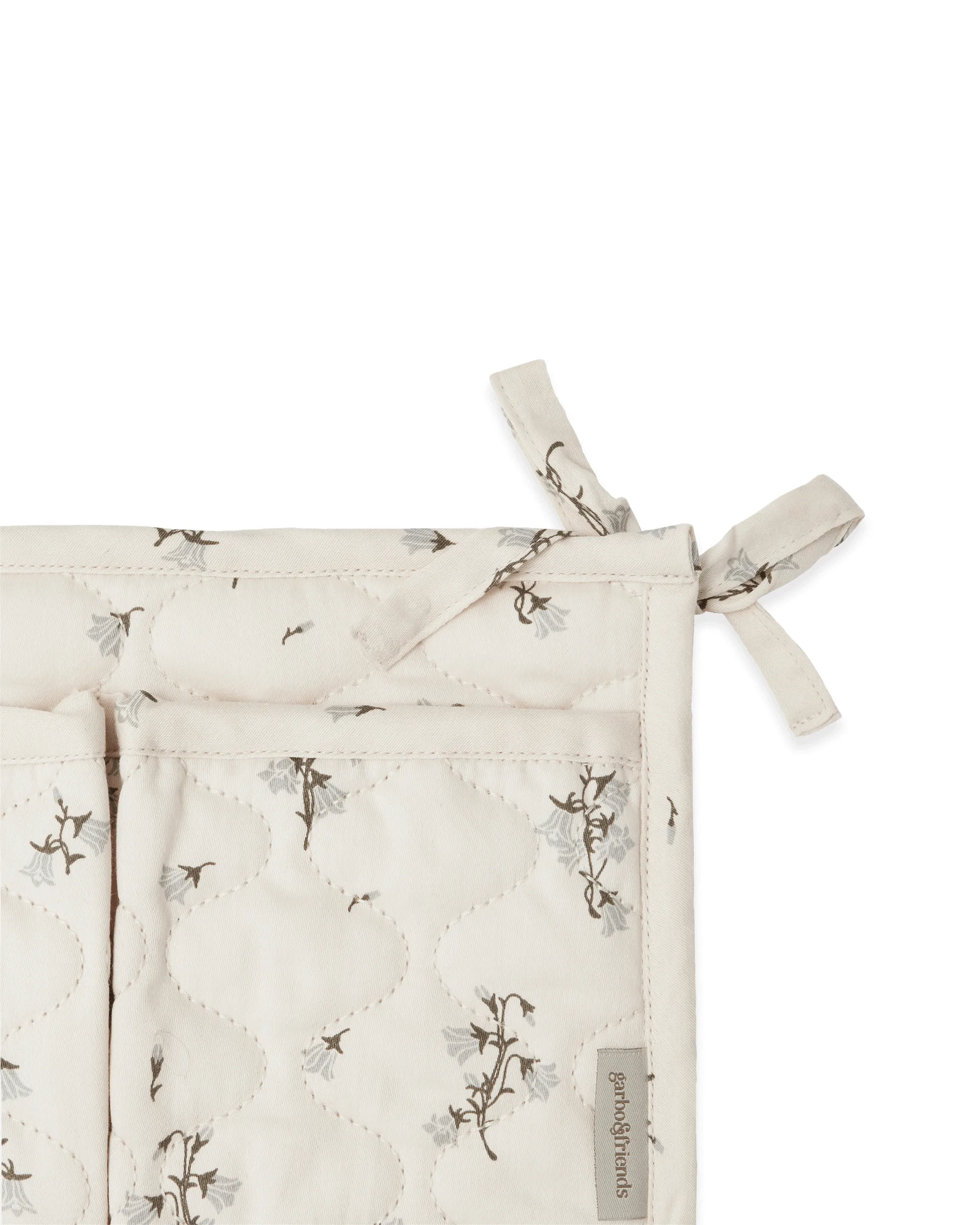 Bluebell 蓝铃花 缎面绗缝 婴儿床边收纳袋, 18x43 cm Garbo&Friends