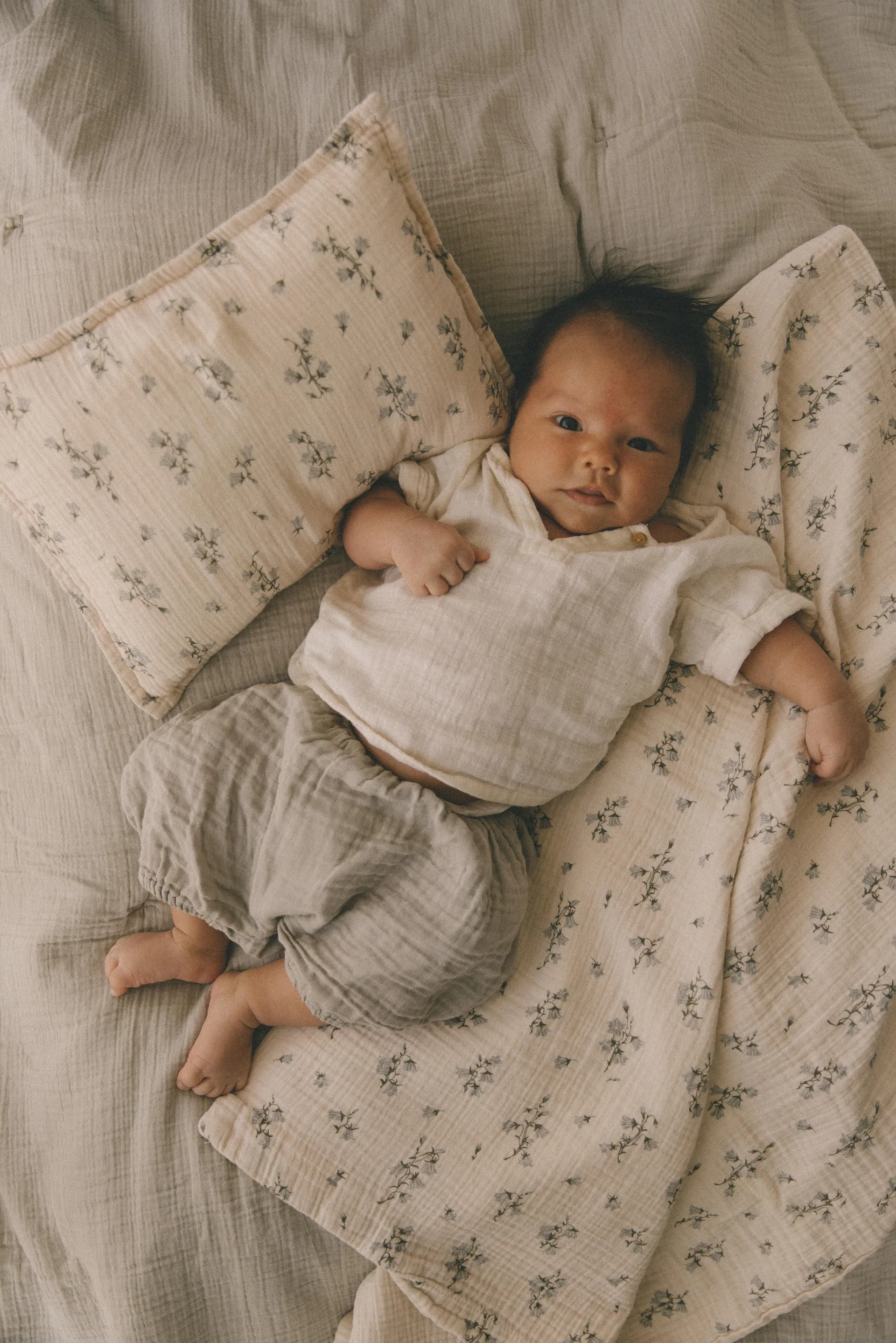 Bluebell 蓝铃花 平纹细布 婴儿 枕套和被套套装 小号, 70x80 cm/28x35 cm Garbo&Friends