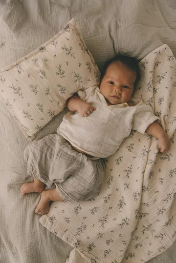 Bluebell 蓝铃花 平纹细布 婴儿 枕套和被套套装 小号 - 70x80 cm/28x35 cm - Garbo&Friends