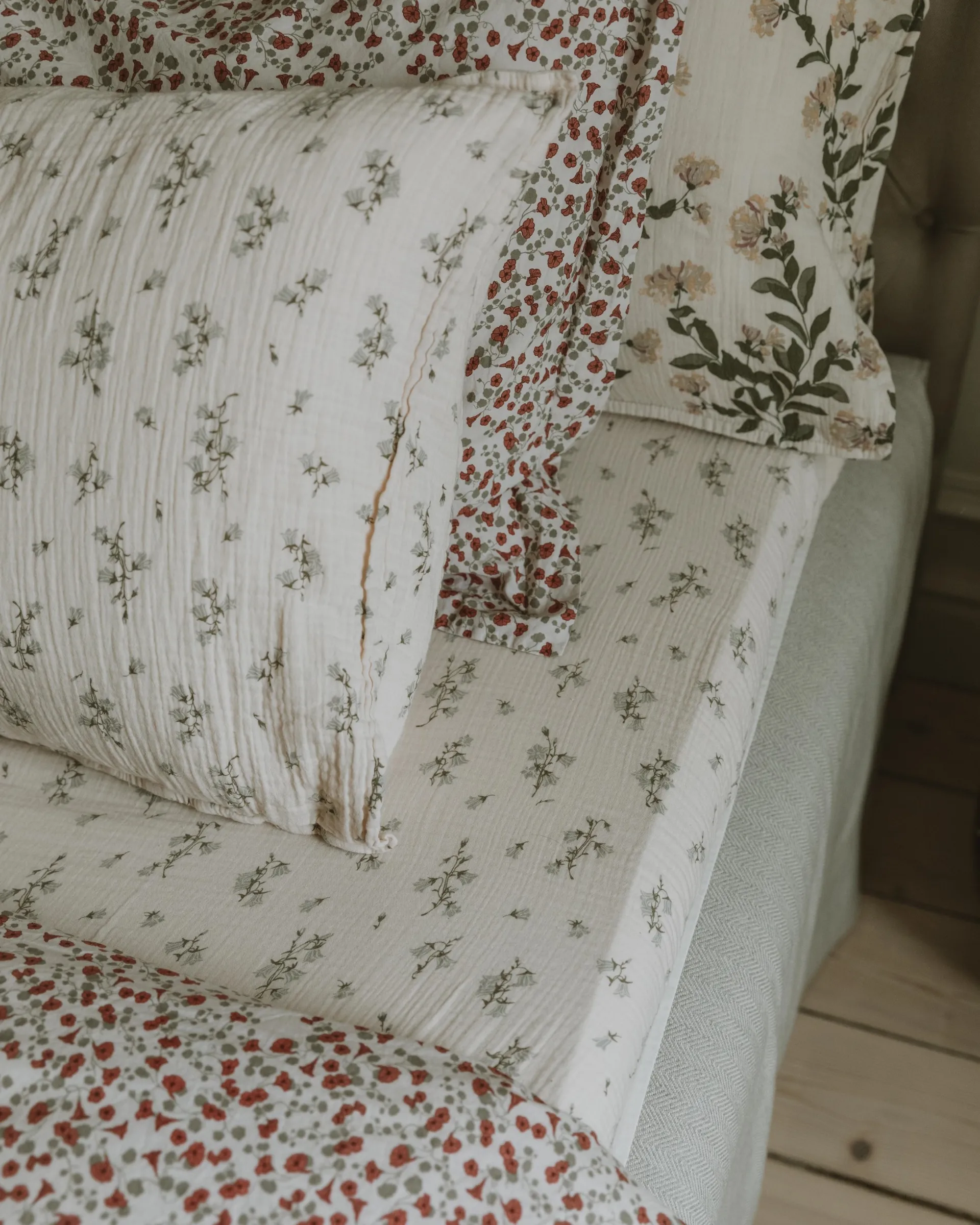 Bluebell 蓝铃花 平纹细布 床笠, 90x200x30 cm Garbo&Friends