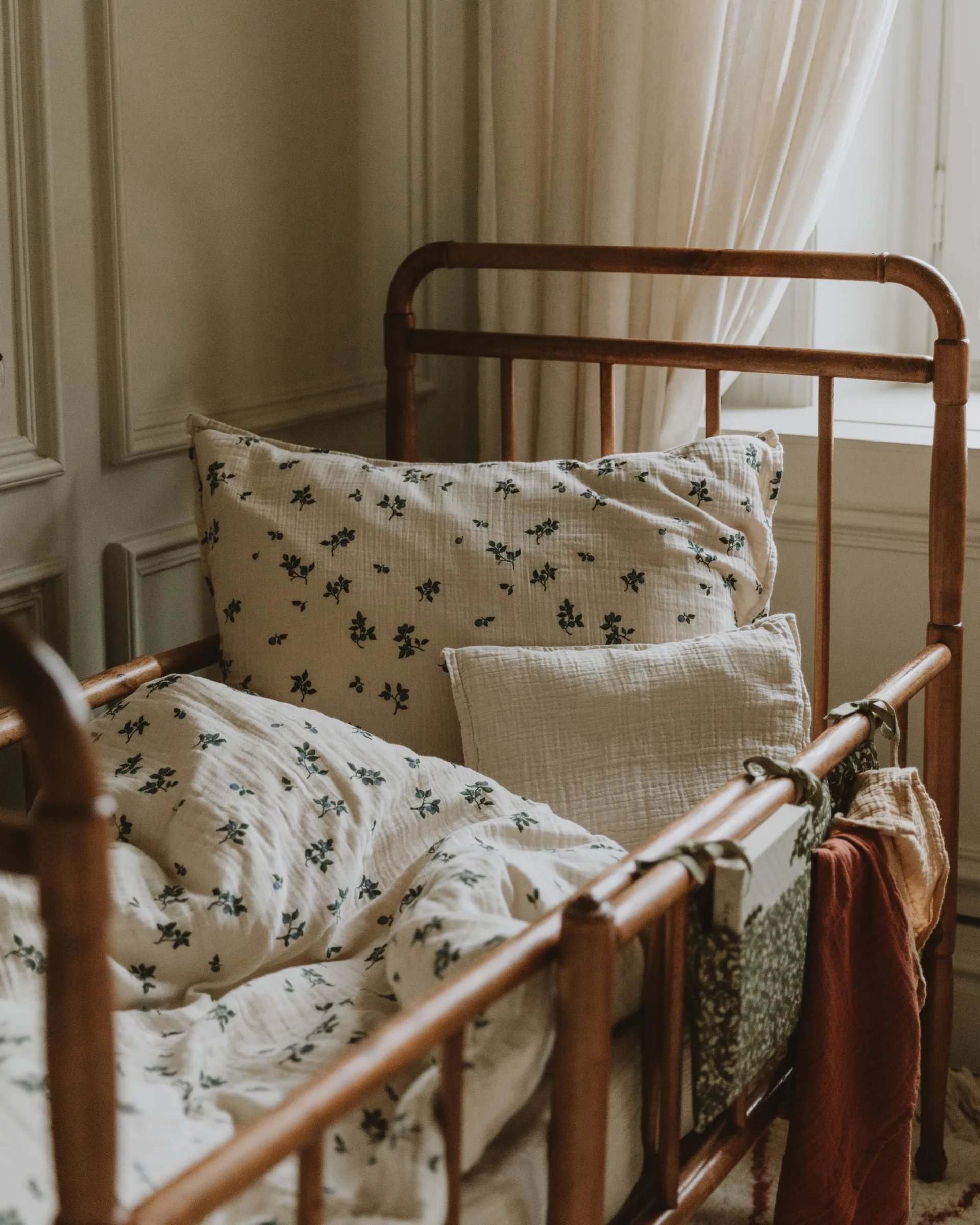 Blueberry 蓝莓 平纹细布 儿童 枕套和被套套装 中号, 100x135 cm/40x60 cm Garbo&Friends