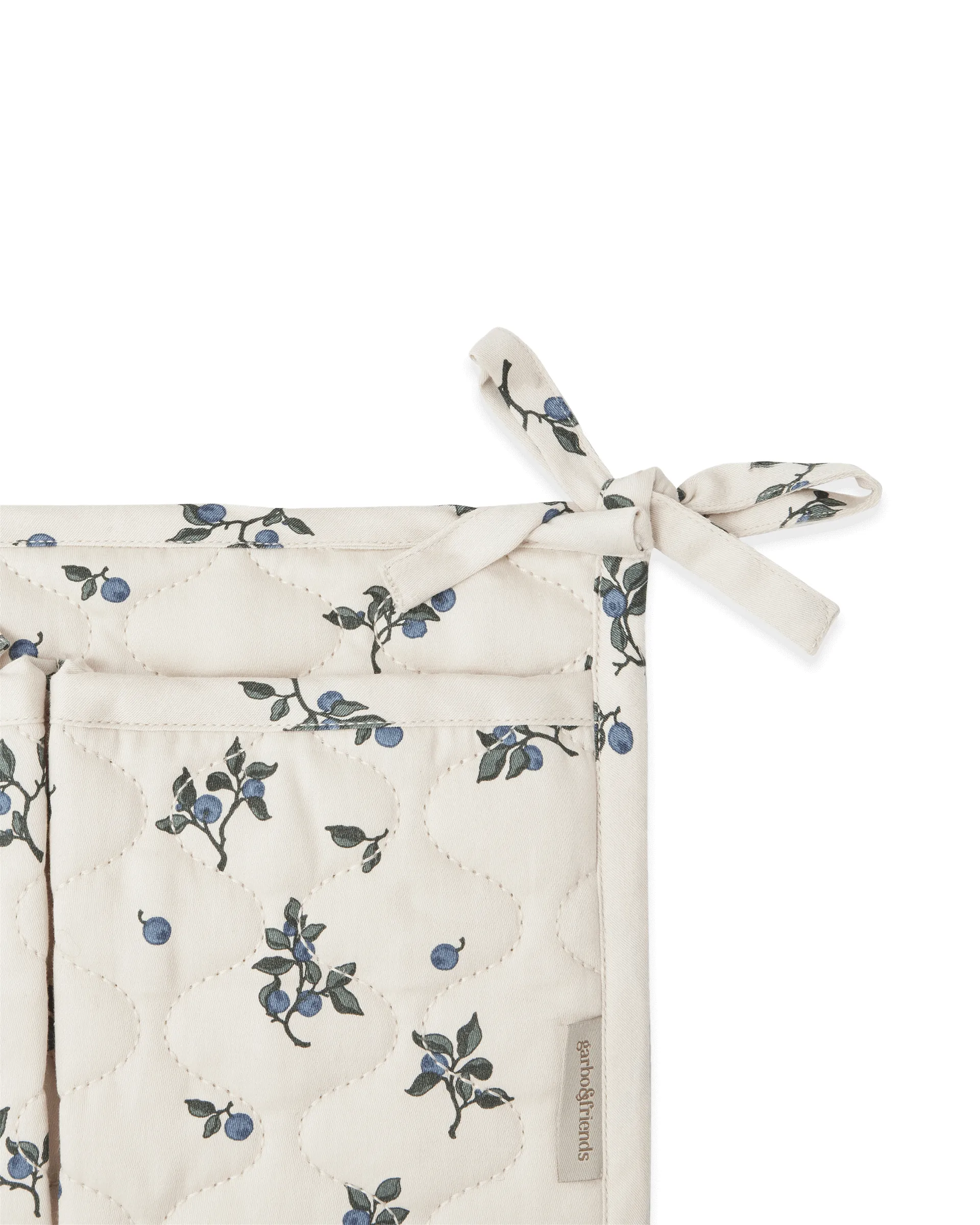 Blueberry 蓝莓 缎面绗缝 婴儿床边收纳袋, 18x43 cm Garbo&Friends