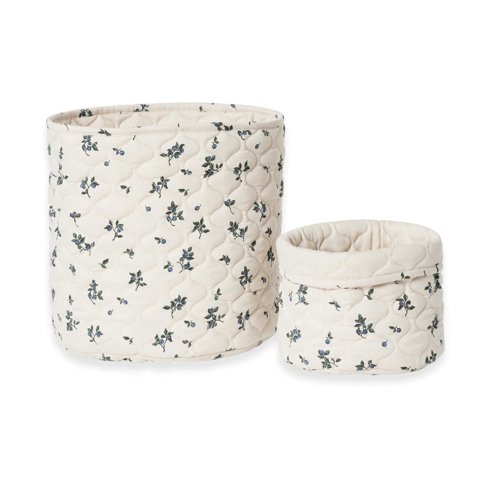 Blueberry 蓝莓 缎面绗缝  布艺收纳篮 2件, 20xØ20 cm + 30xØ30 cm Garbo&Friends