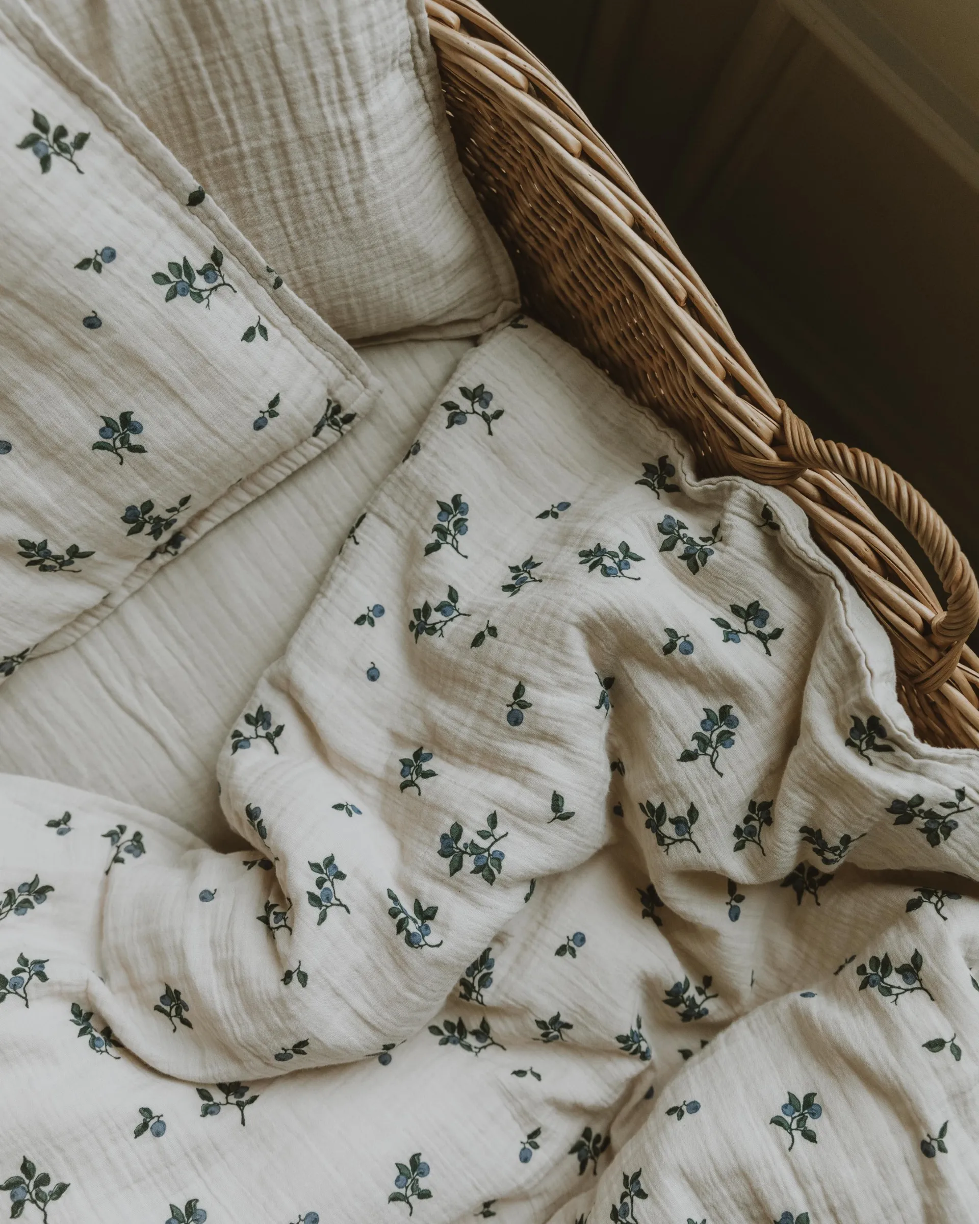 Blueberry 蓝莓 平纹细布 婴儿 枕套和被套套装 小号, 70x100 cm/40x45 cm Garbo&Friends