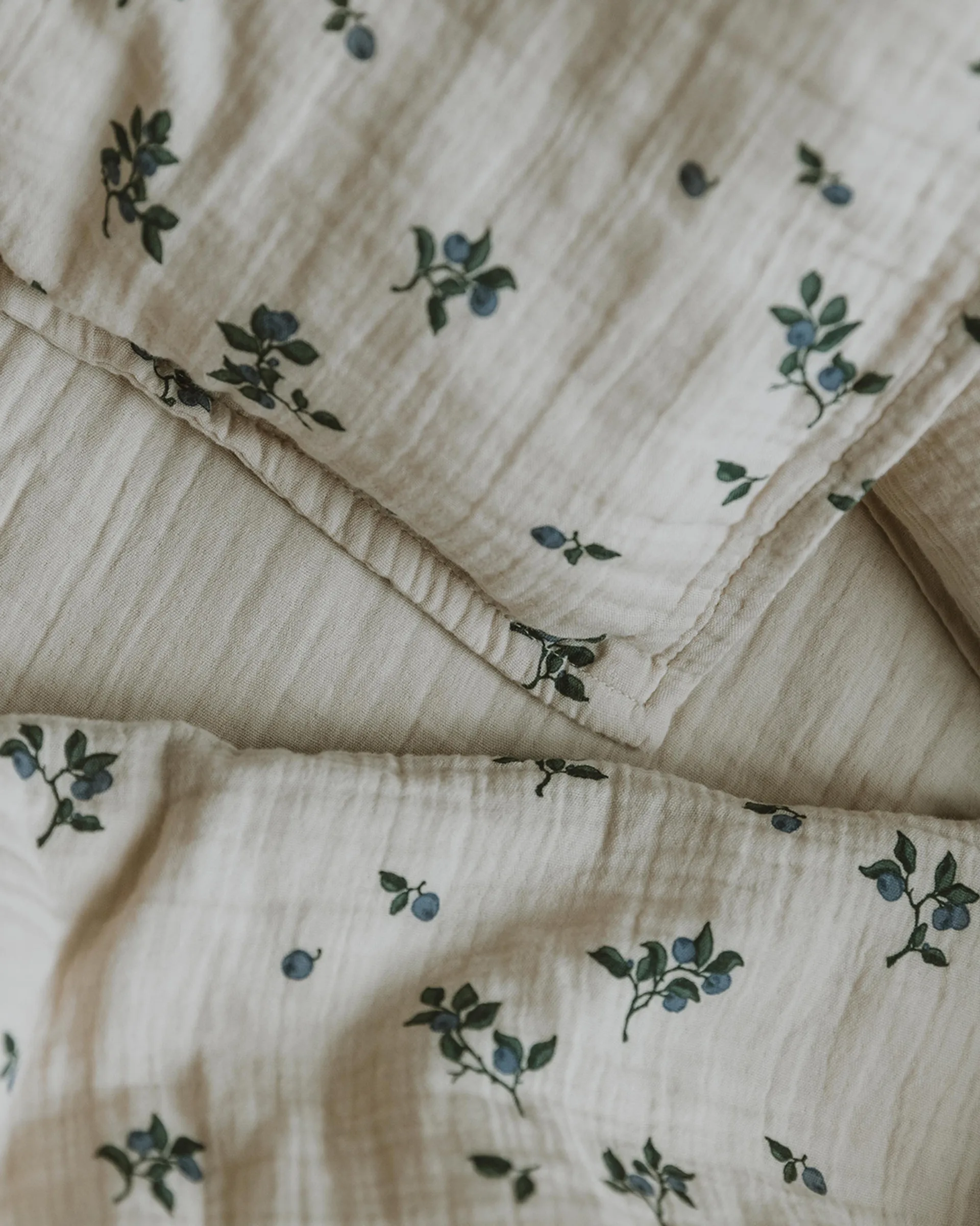 Blueberry 蓝莓 平纹细布 婴儿 枕套和被套套装 小号, 70x80 cm/28x35 cm Garbo&Friends