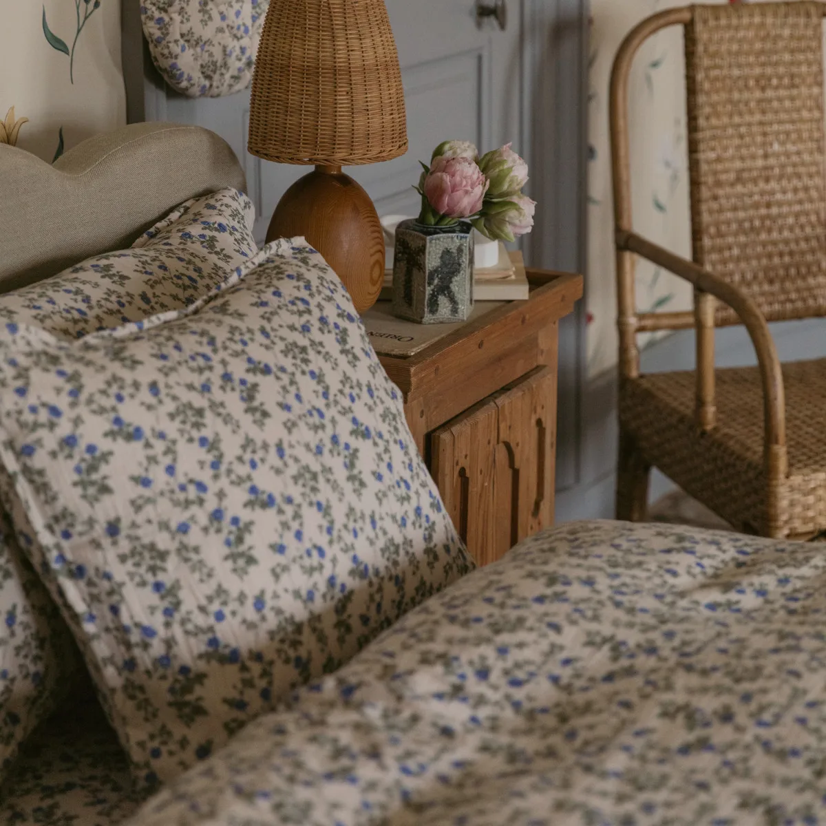 Dainty 蓝玫瑰 平纹细布 枕头套, 50x70cm Garbo&Friends