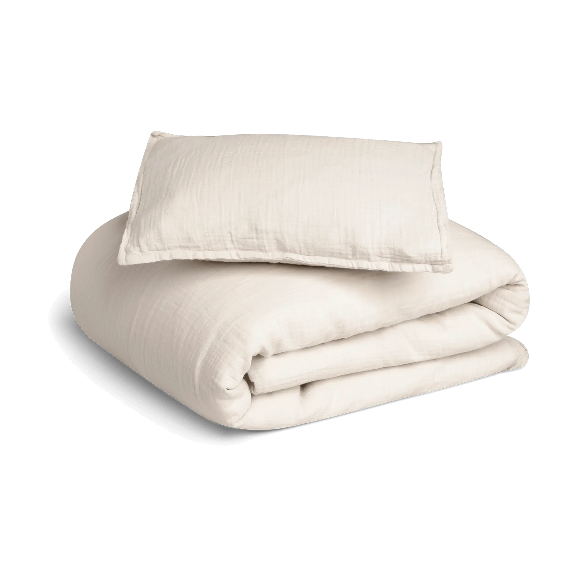 Eggshell 蛋壳色 平纹细布 儿童 枕套和被套套装 中号, 100x130 cm/35x55 cm Garbo&Friends