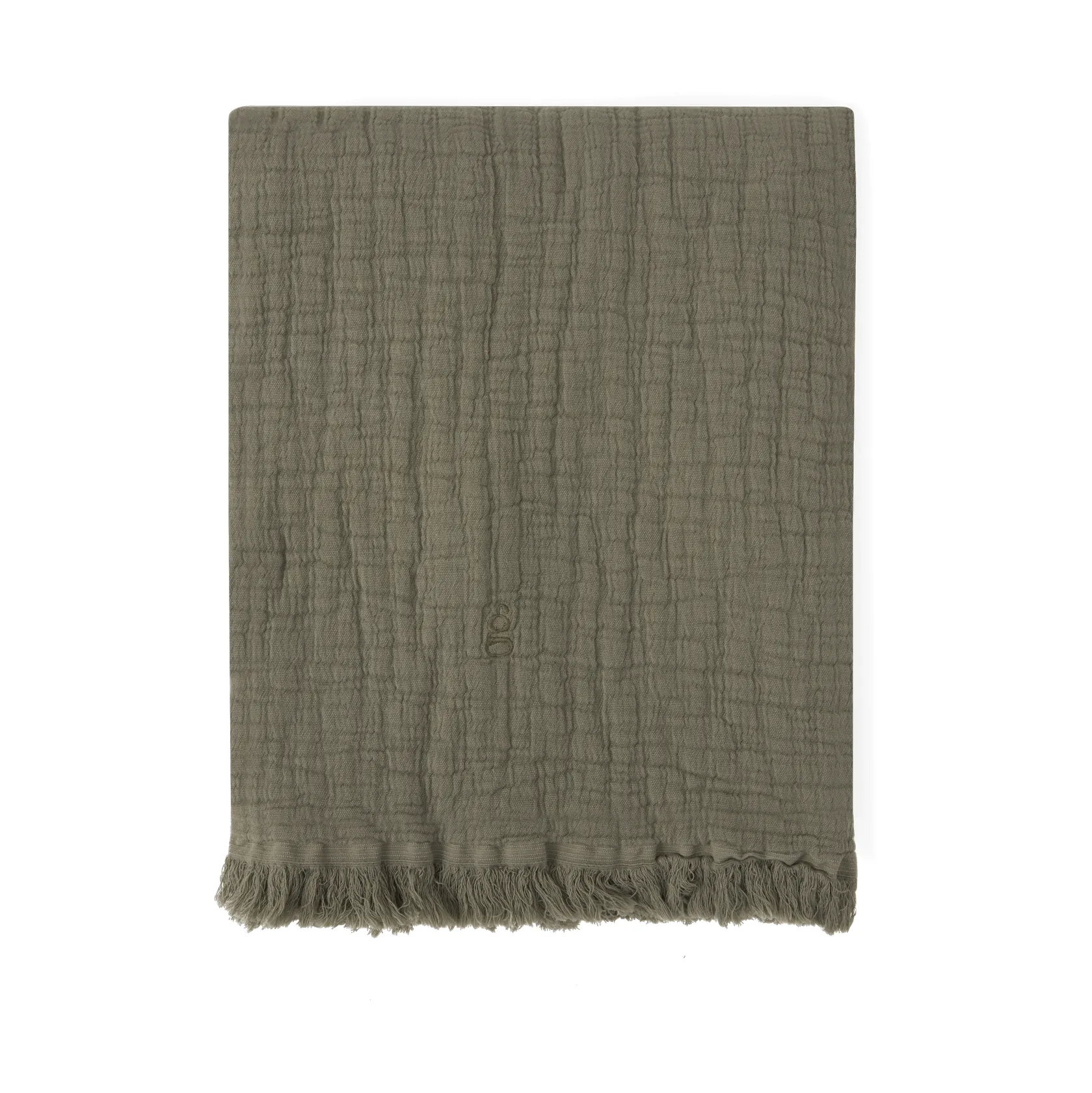 Geranium 天竺葵墨绿纯色 Mellow 棉毯, 130x170 cm Garbo&Friends