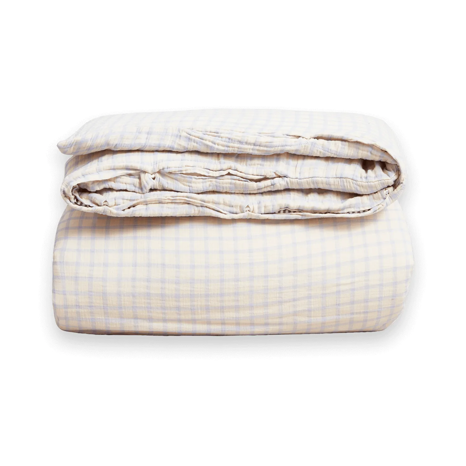 Gingham Sky Blue 天蓝色格纹 平纹细布 双人被套, 200x230 cm Garbo&Friends