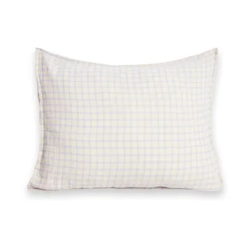 Gingham Sky Blue 天蓝色格纹 平纹细布 枕套 - 50x75 cm - Garbo&Friends