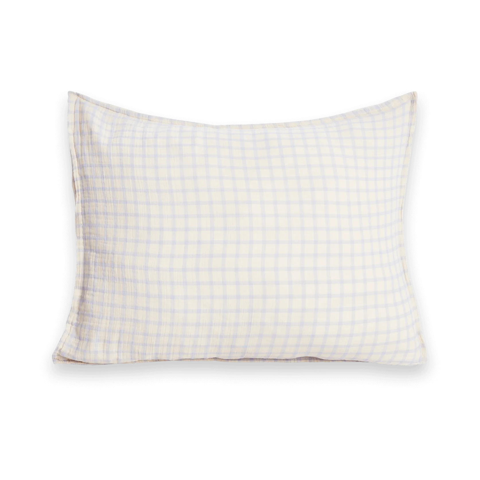 Gingham Sky Blue 天蓝色格纹 平纹细布 枕头套, 50x75cm Garbo&Friends