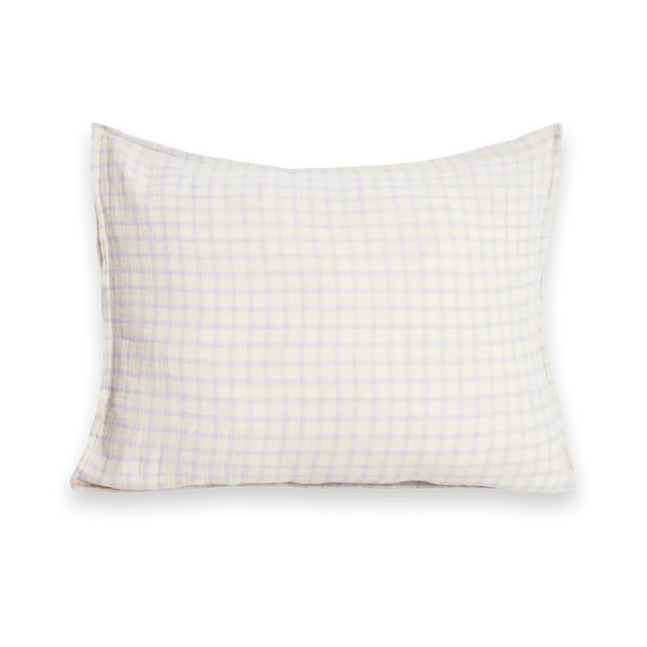 Gingham Sky Blue 天蓝色格纹 平纹细布 枕头套 - 50x75cm - Garbo&Friends