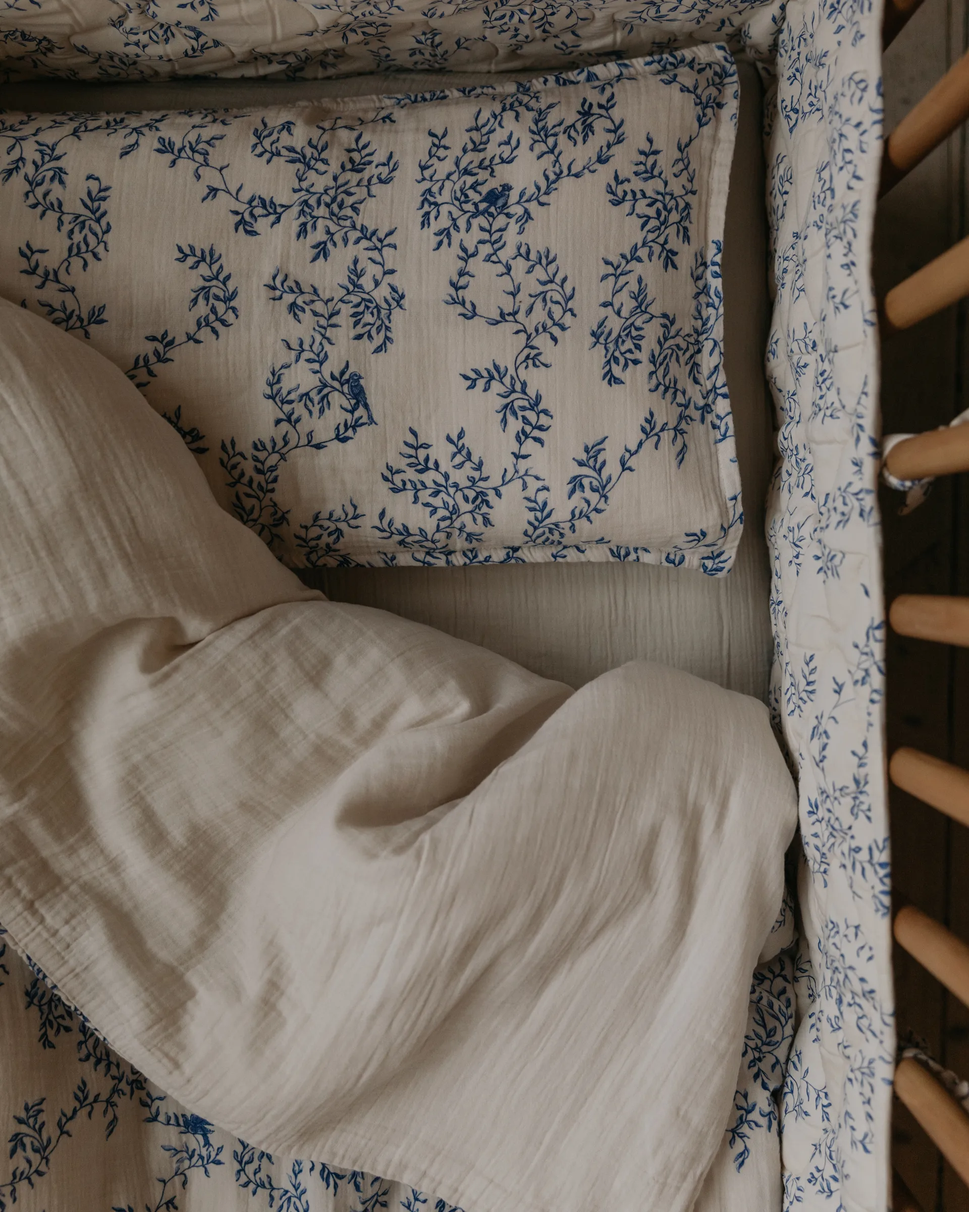 Jardim 蓝梦花园 平纹细布 枕套和被套套装 儿童中号, 100x130 cm/35x55 cm Garbo&Friends