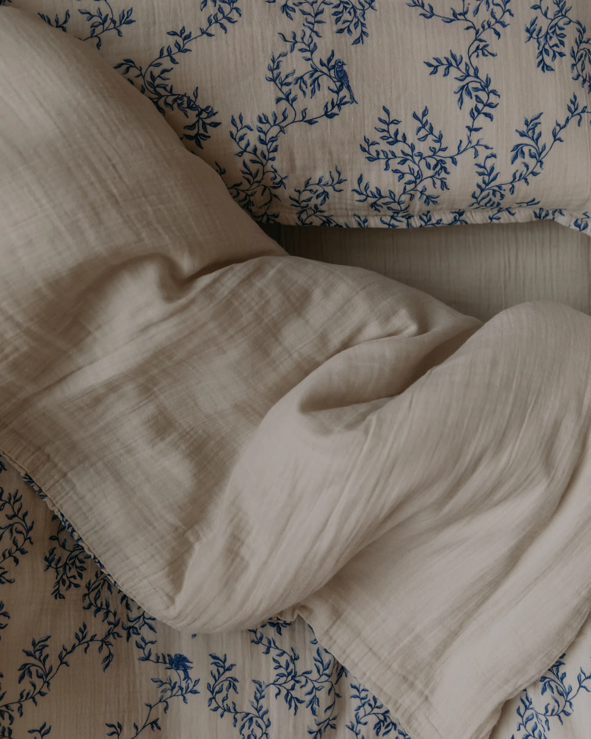 Jardim 蓝梦花园 平纹细布 枕套和被套套装 儿童中号, 100x130 cm/35x55 cm Garbo&Friends