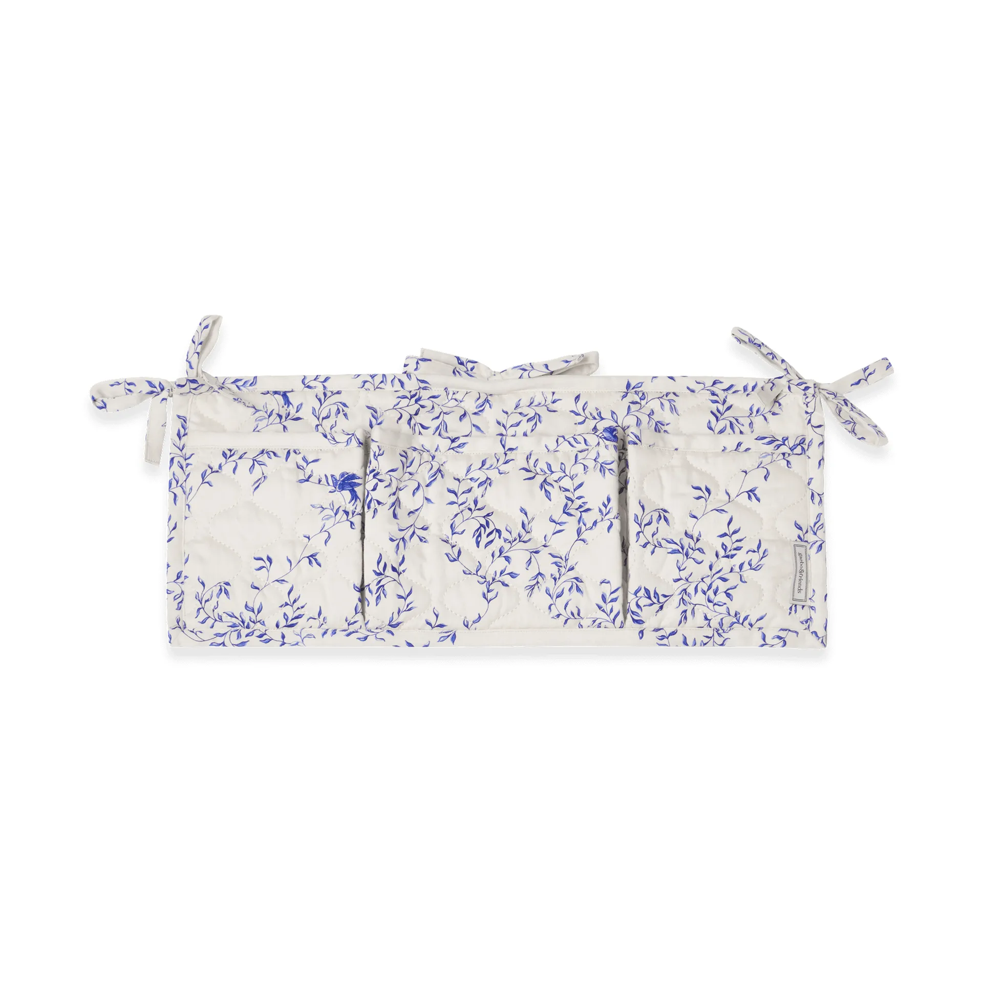 Jardim 蓝梦花园 缎面绗缝 婴儿床边收纳袋, 18x43 cm Garbo&Friends