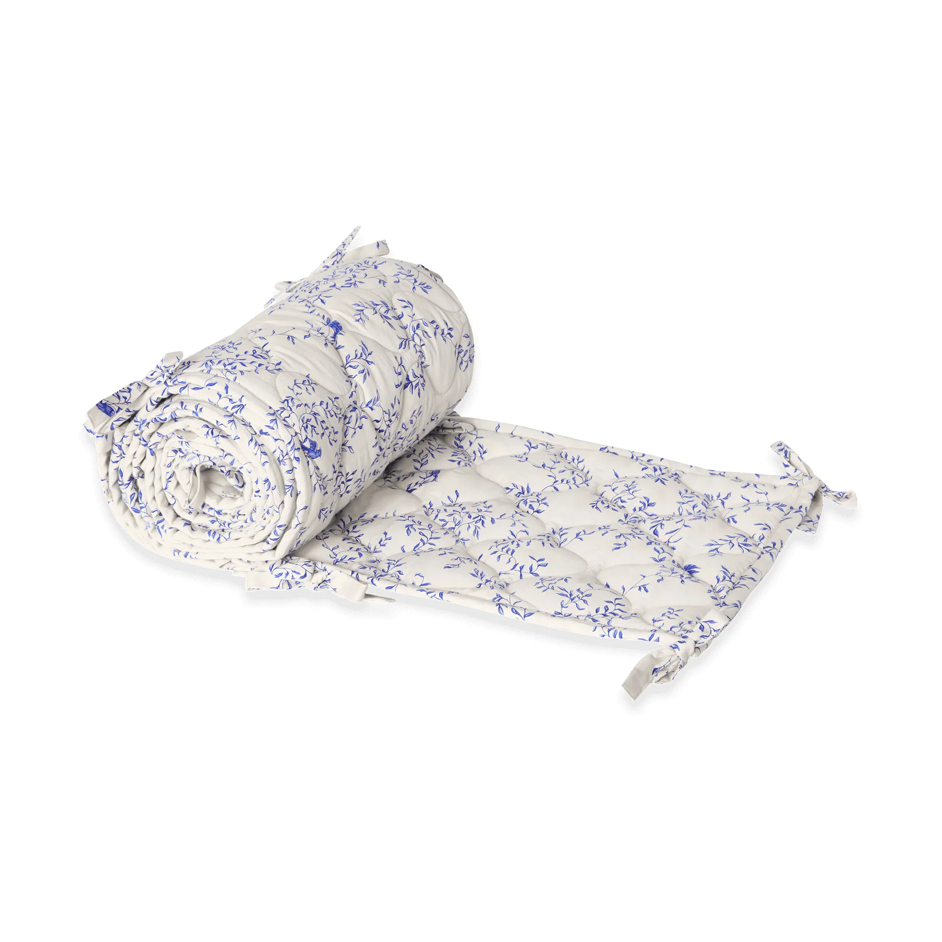 Jardim 蓝梦花园 缎面绗缝 婴儿床防撞床围, 30x360 cm Garbo&Friends