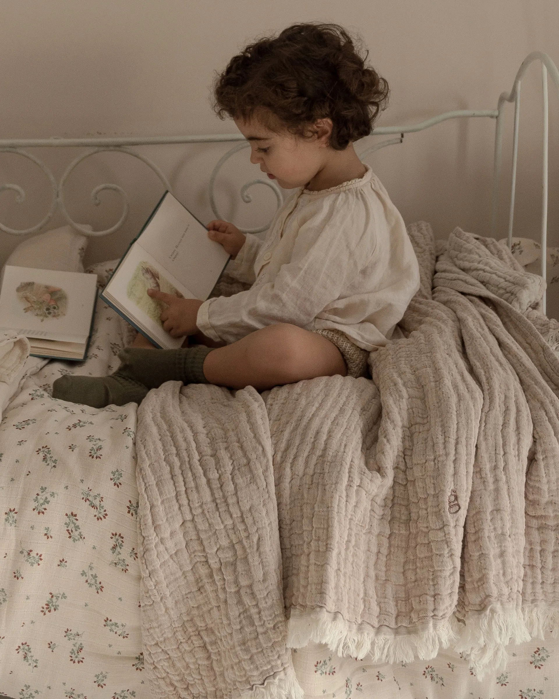 Lin 亚麻色 Mellow 毯子 110x110 cm, Tawny_茶褐色 Garbo&Friends