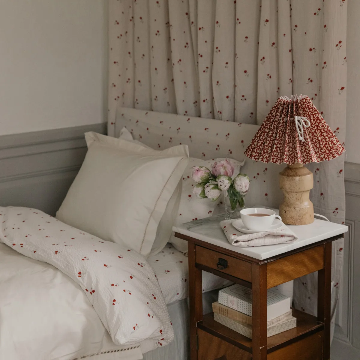 珍珠白 法式镂空蕾丝 被套 Pearl Ladder Lace duvet cover, 135x200cm Garbo&Friends