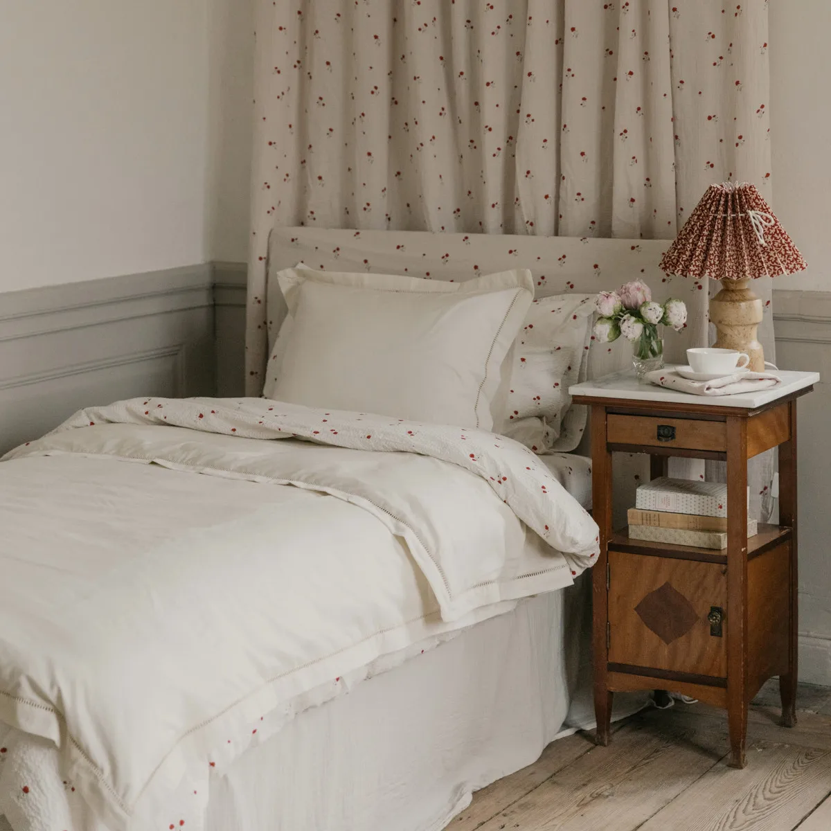 珍珠白 法式镂空蕾丝 被套 Pearl Ladder Lace duvet cover, 140x200cm Garbo&Friends