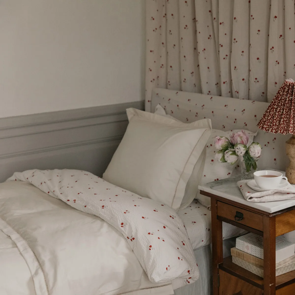 珍珠白 法式镂空蕾丝 被套 Pearl Ladder Lace duvet cover, 140x200cm Garbo&Friends