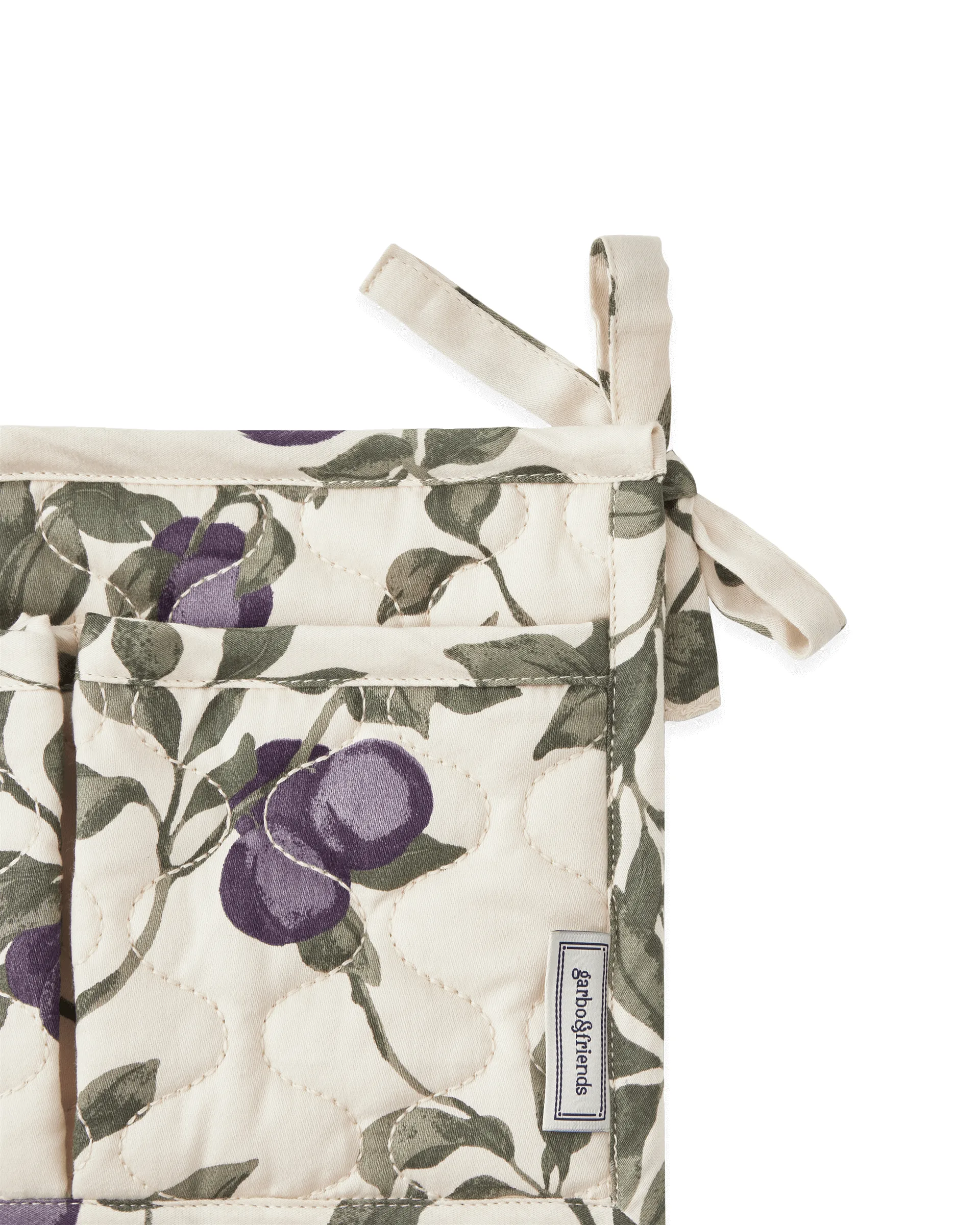 Plum 紫李 缎面绗缝 婴儿床边收纳袋, 43x18cm Garbo&Friends