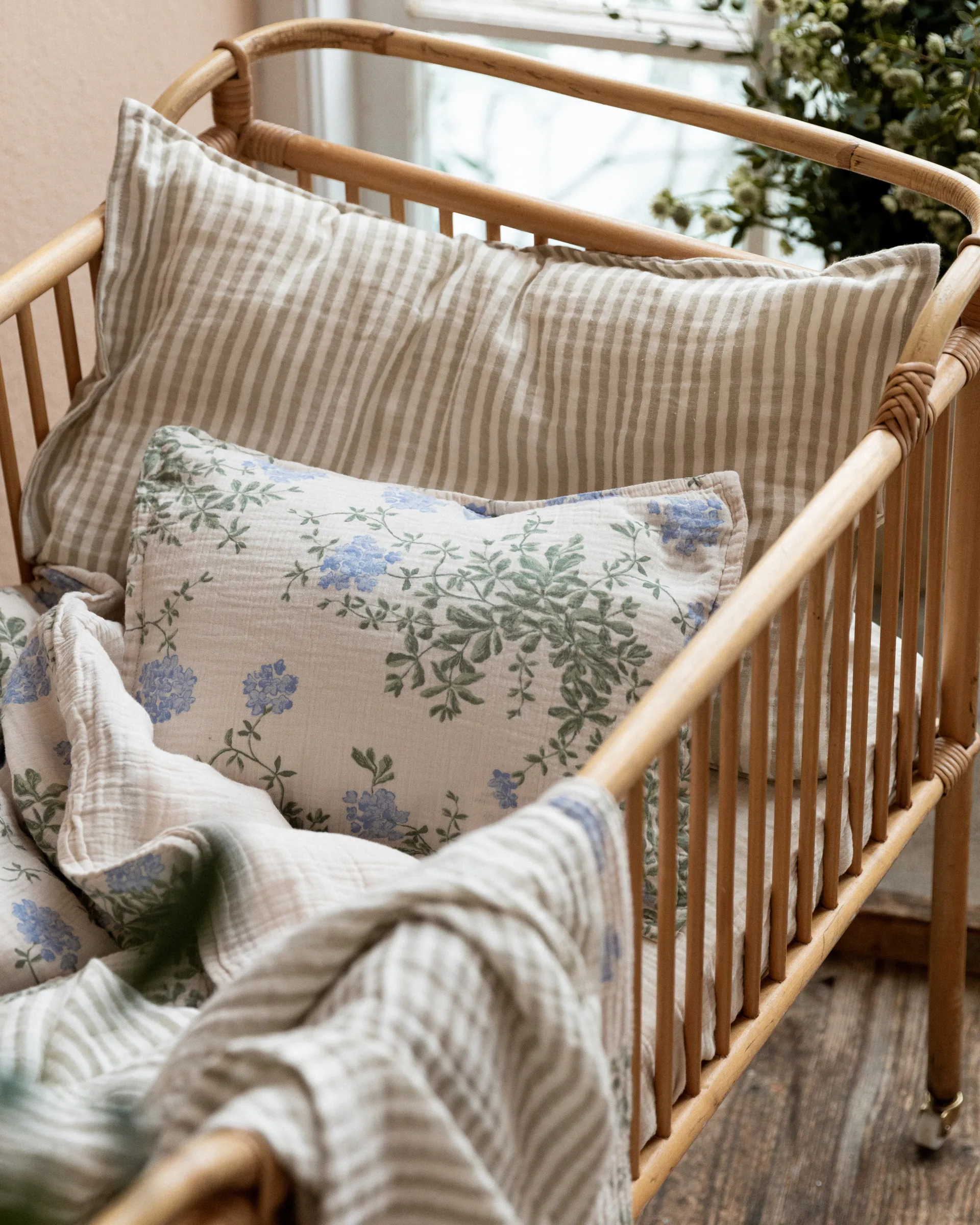 Plumbago 蓝雪花 平纹细布 儿童 枕套和被套套装 中号, 100x140 cm/40x60 cm Garbo&Friends