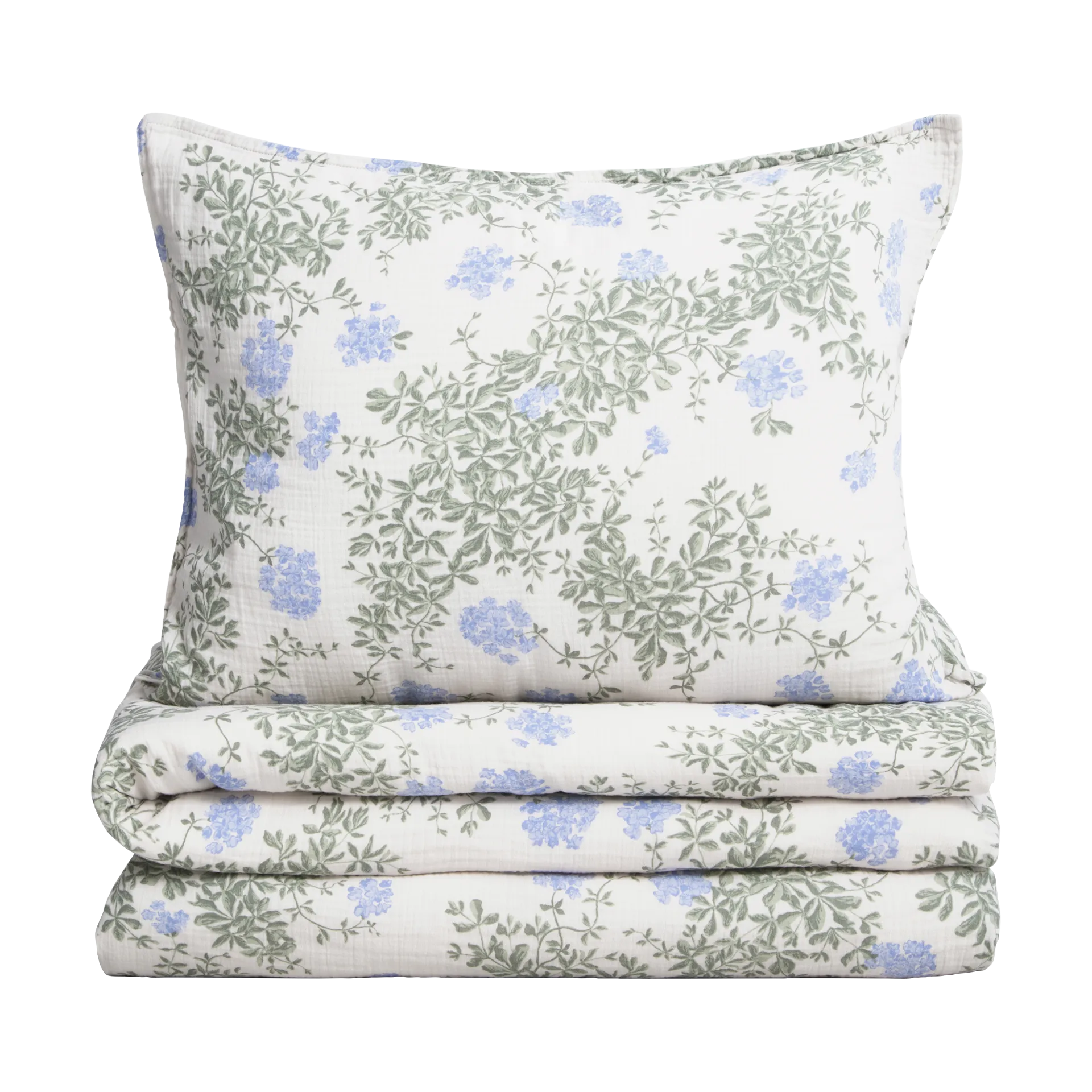 Plumbago 蓝雪花 平纹细布 成人 枕套和被套套装, 135x200 cm/80x80 cm Garbo&Friends