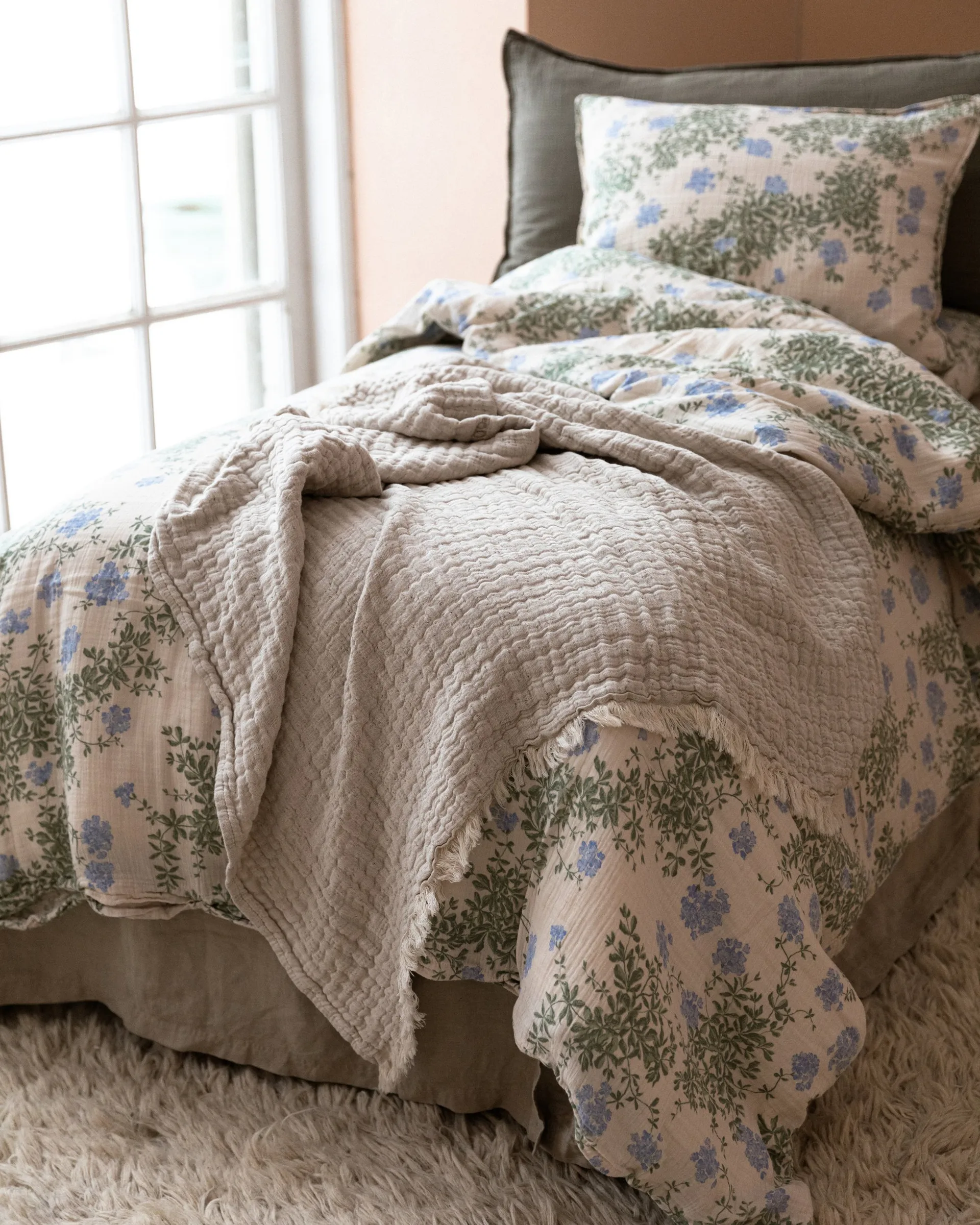 Plumbago 蓝雪花 平纹细布 成人 枕套和被套套装, 150x210 cm/50x60 cm Garbo&Friends