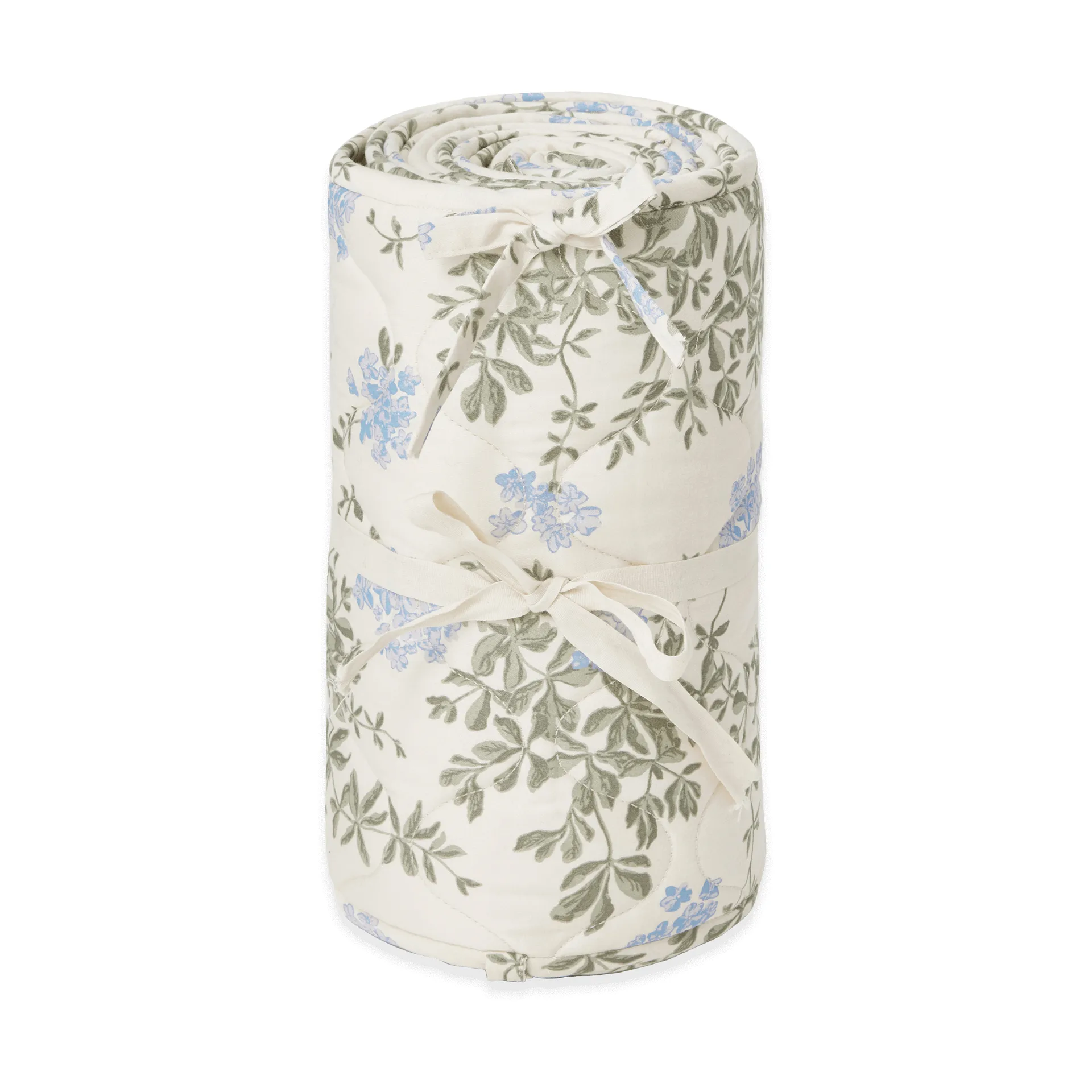 Plumbago 蓝雪花 缎面绗缝 婴儿床防撞床围, 30x360 cm Garbo&Friends