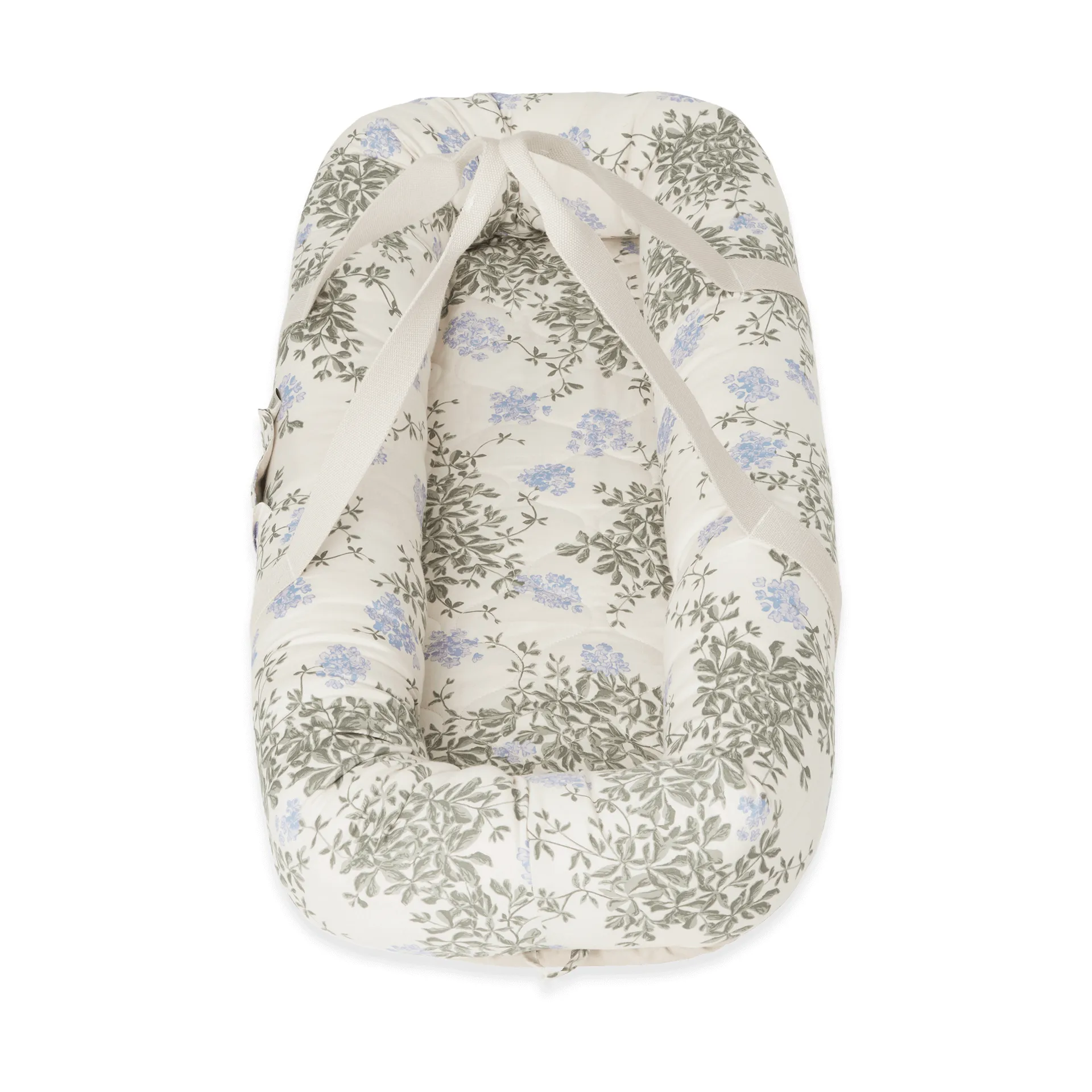 Plumbago 蓝雪花 缎面绗缝 婴儿提篮/婴儿小床, 43x87x16cm Garbo&Friends