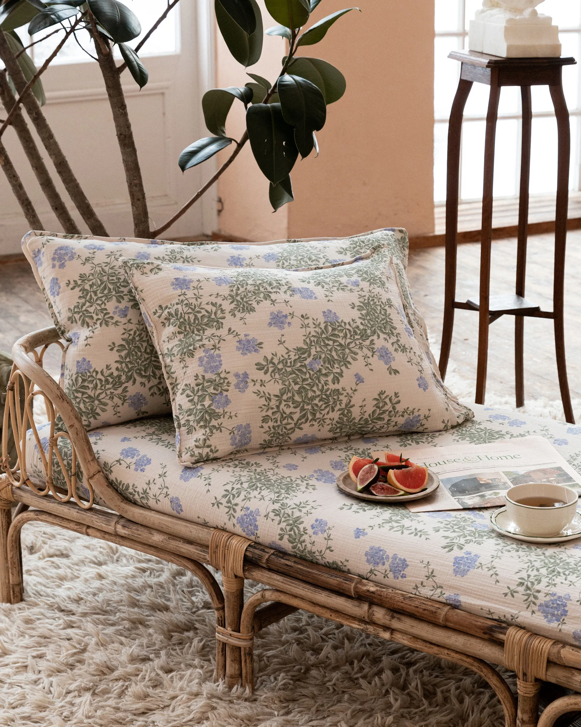 Plumbago 蓝雪花 平纹细布 枕头套, 50x75cm Garbo&Friends