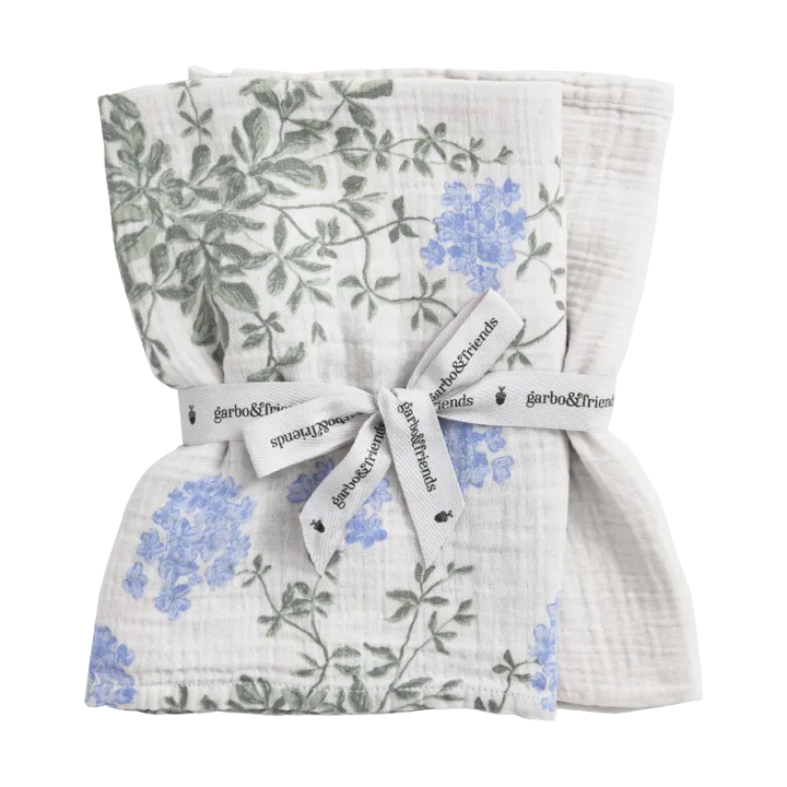Plumbago 蓝雪花 平纹细布 小毛毯 两件装 - 60x60cm - Garbo&Friends