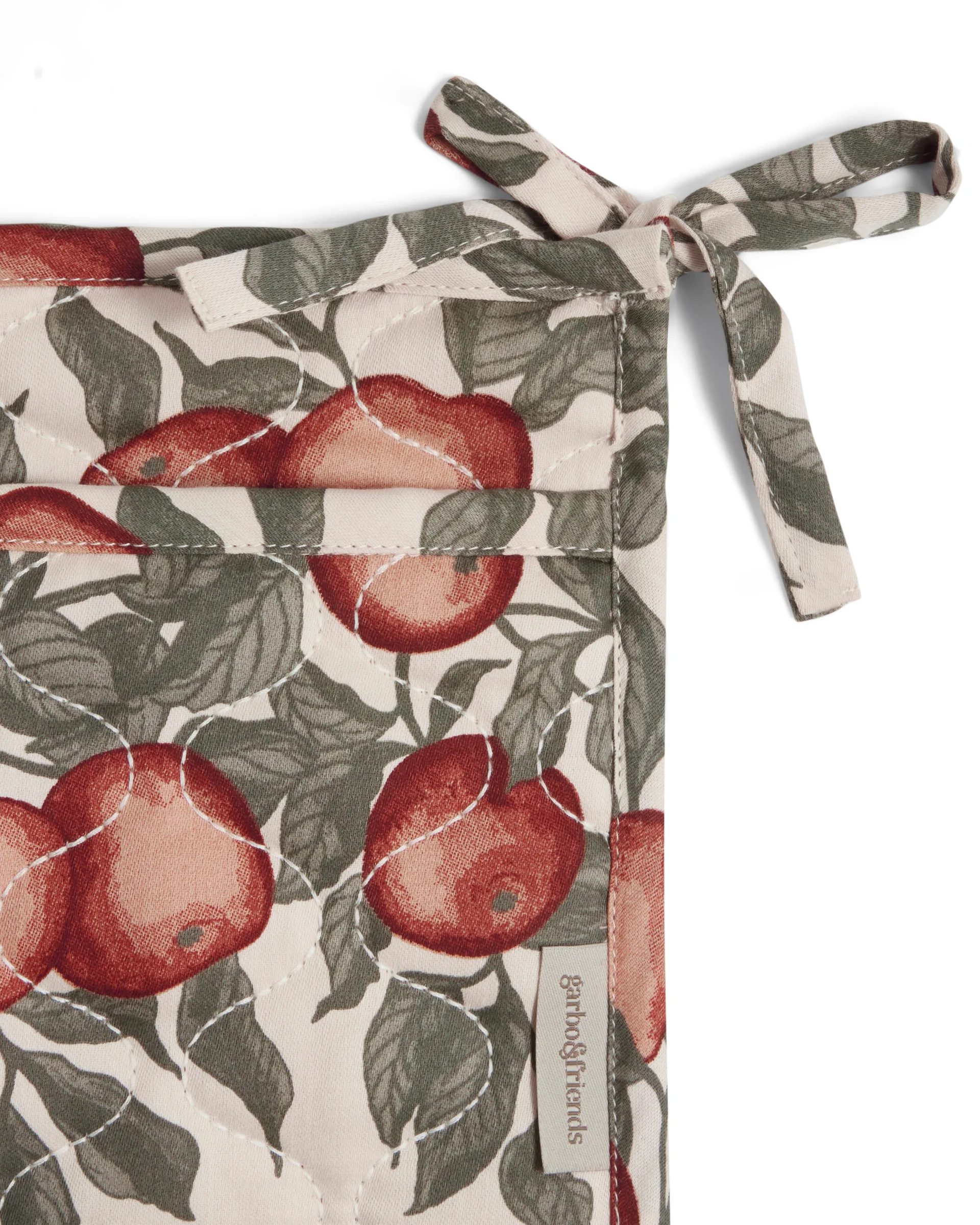 Pomme 苹果 缎面绗缝 婴儿床边收纳袋, 43x18 cm Garbo&Friends