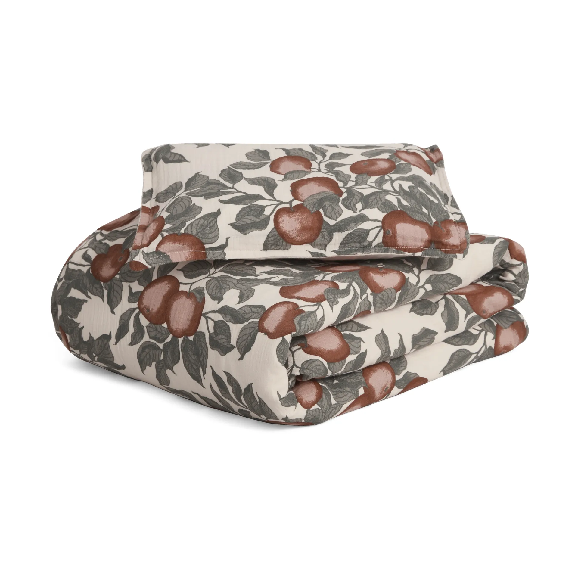 Pomme 苹果 平纹细布 婴儿 枕套和被套套装 小号, 70x80 cm/28x35 cm Garbo&Friends