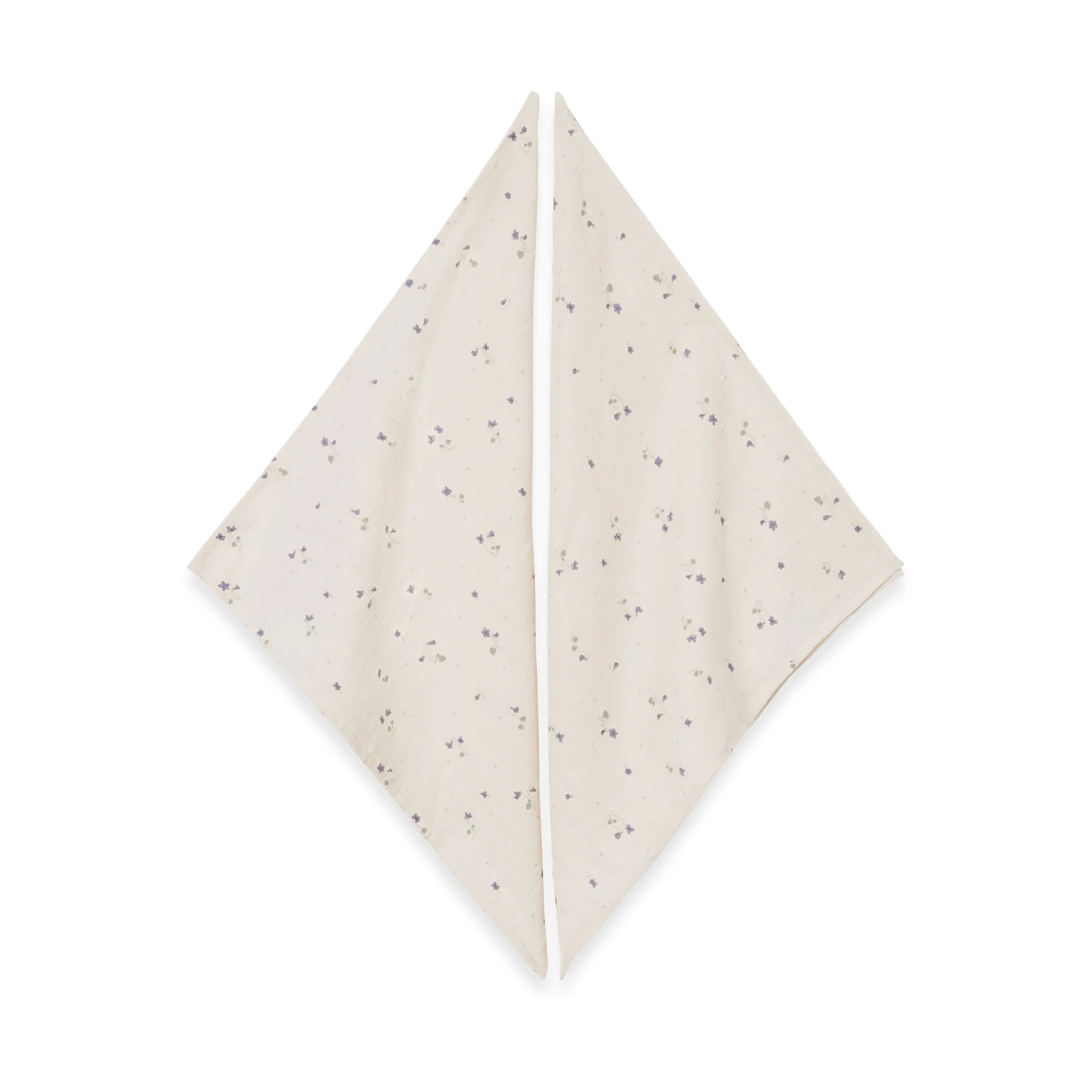 viola 紫罗兰 平纹细布 纱布巾/哺乳巾/口水巾 两件套装, 60x60 cm Garbo&Friends