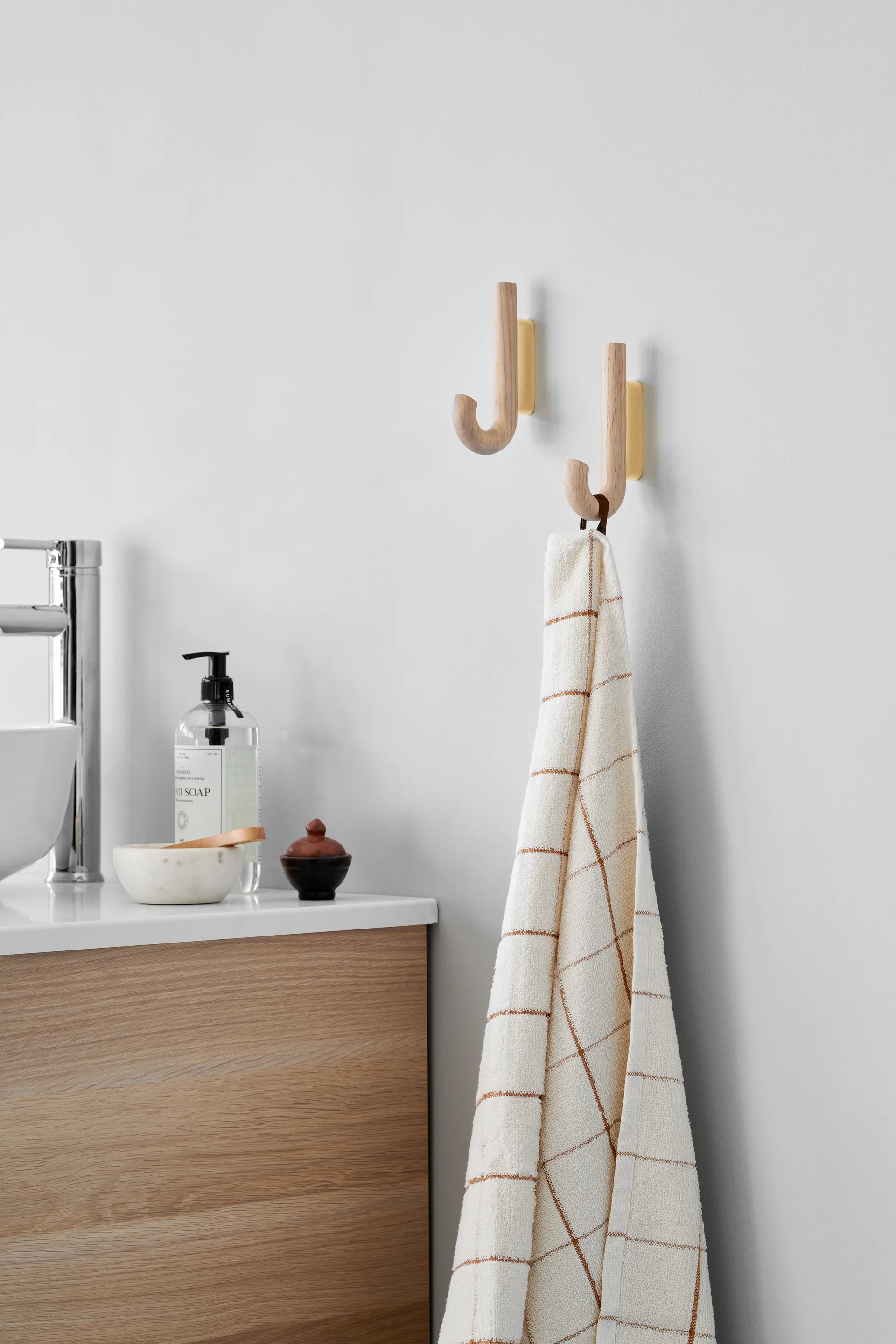 挂钩 挂钩 迷你 13.3 cm, 橡木-黄铜色 Gejst