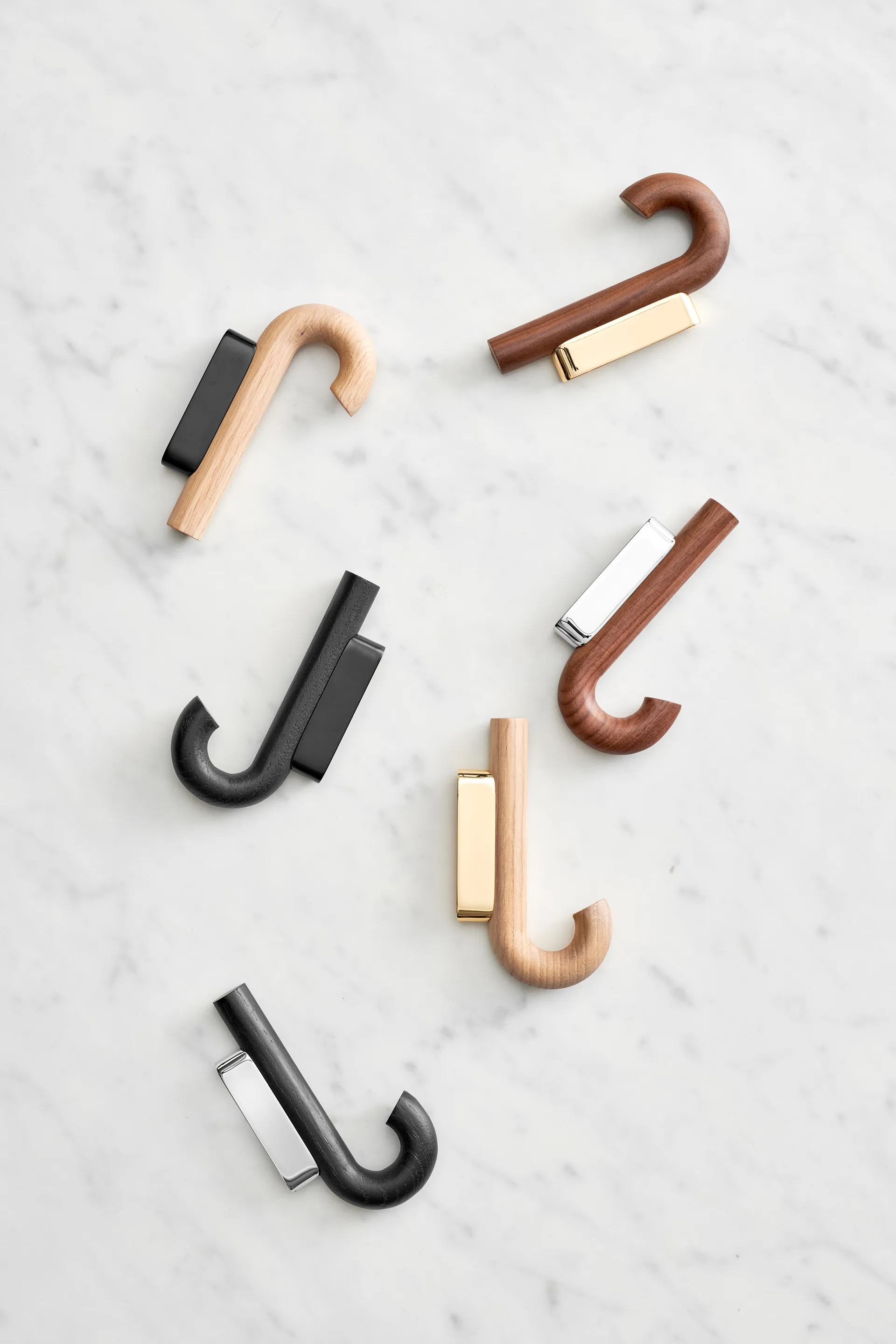 挂钩 挂钩 迷你 13.3 cm, 橡木-黄铜色 Gejst