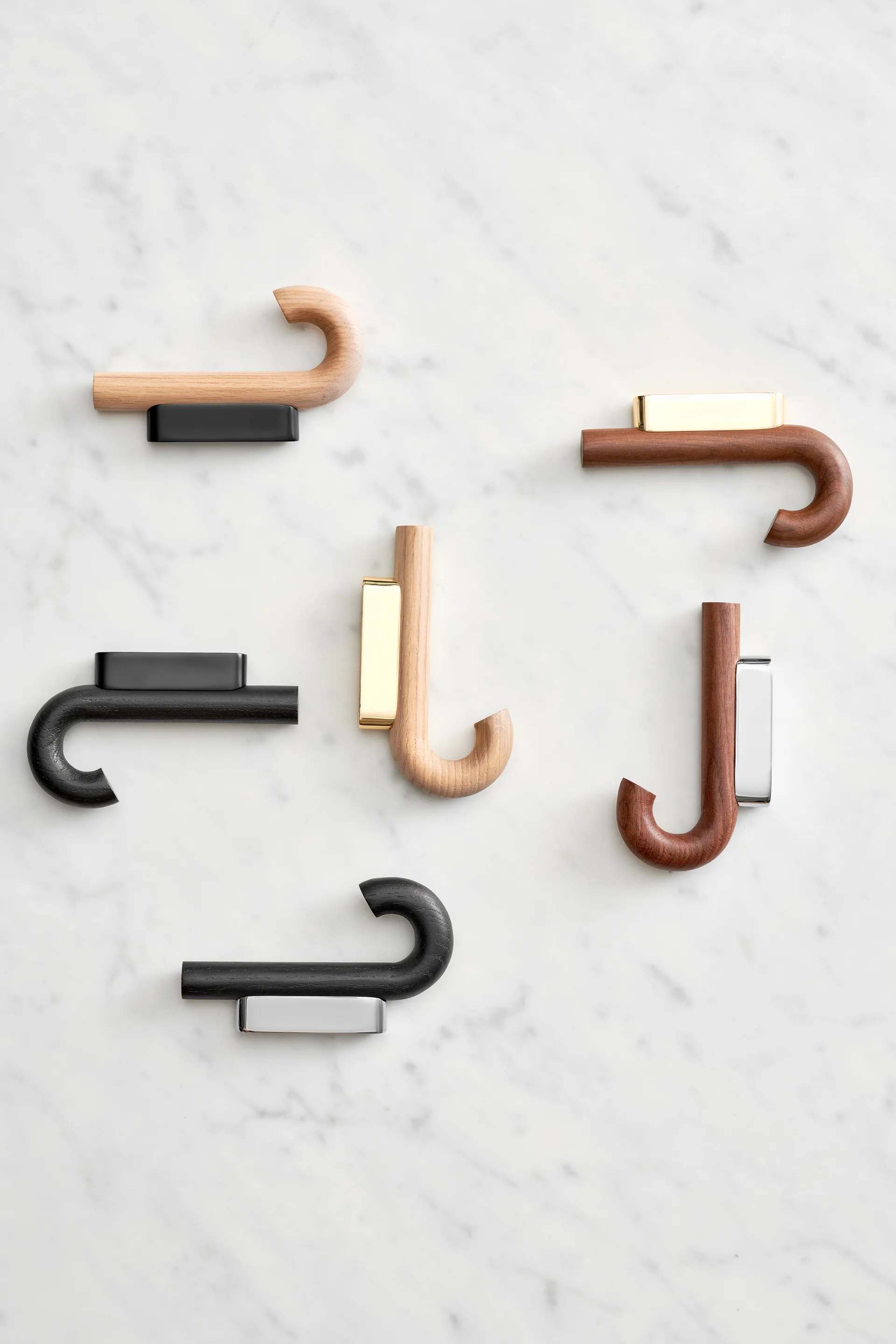 挂钩 挂钩 迷你 13.3 cm, 胡桃木-铬合金色 Gejst