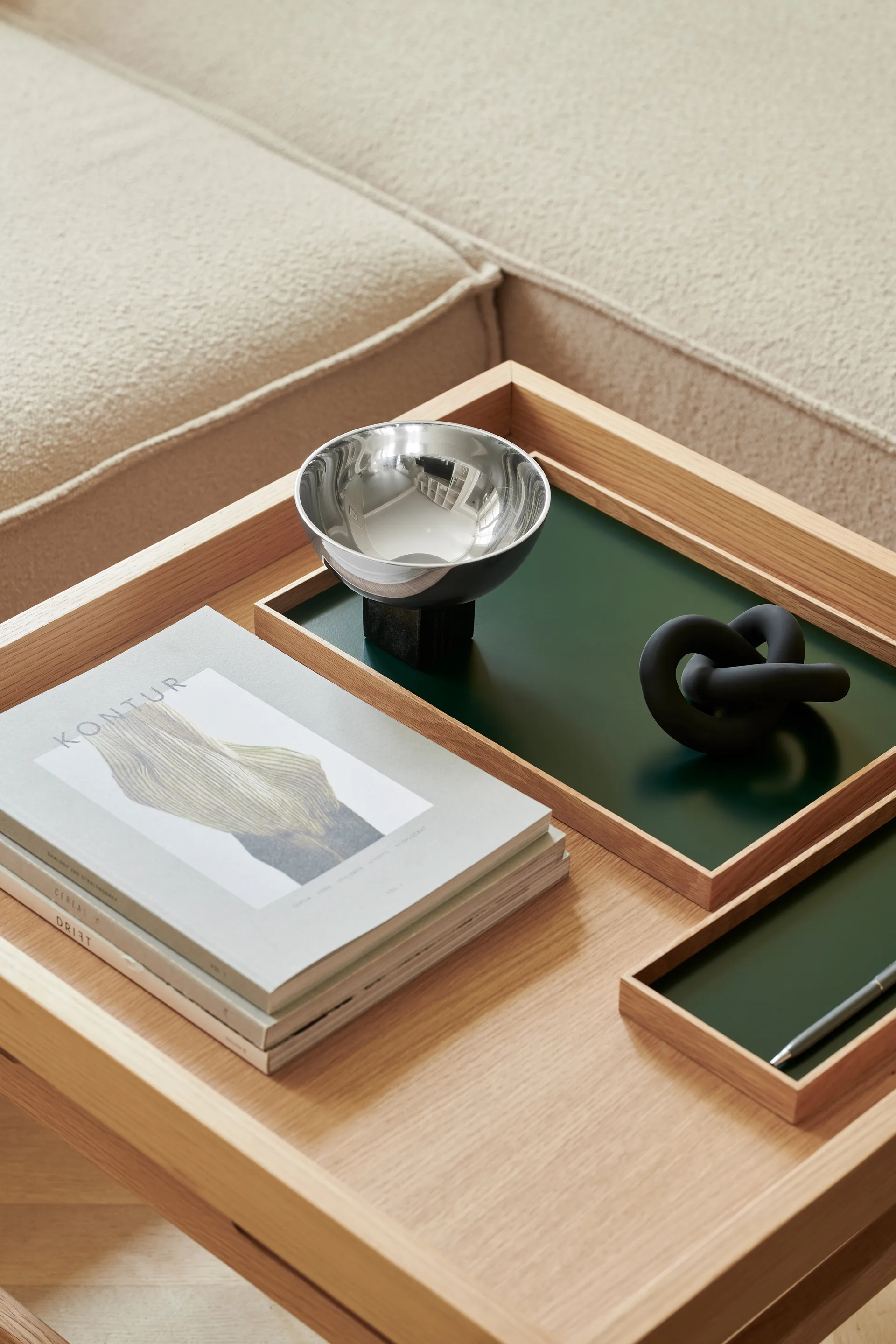Frame 小号托盘 11x32.4cm, 橡木色_绿色 Gejst