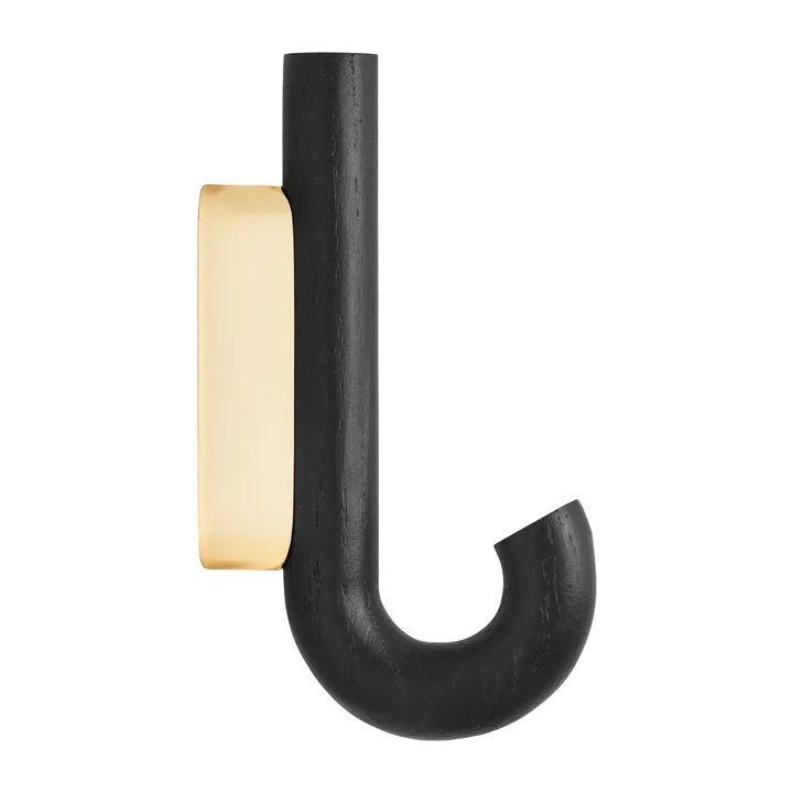 Hook 迷你挂钩13.3cm - 黑色橡木_黄铜色 - Gejst