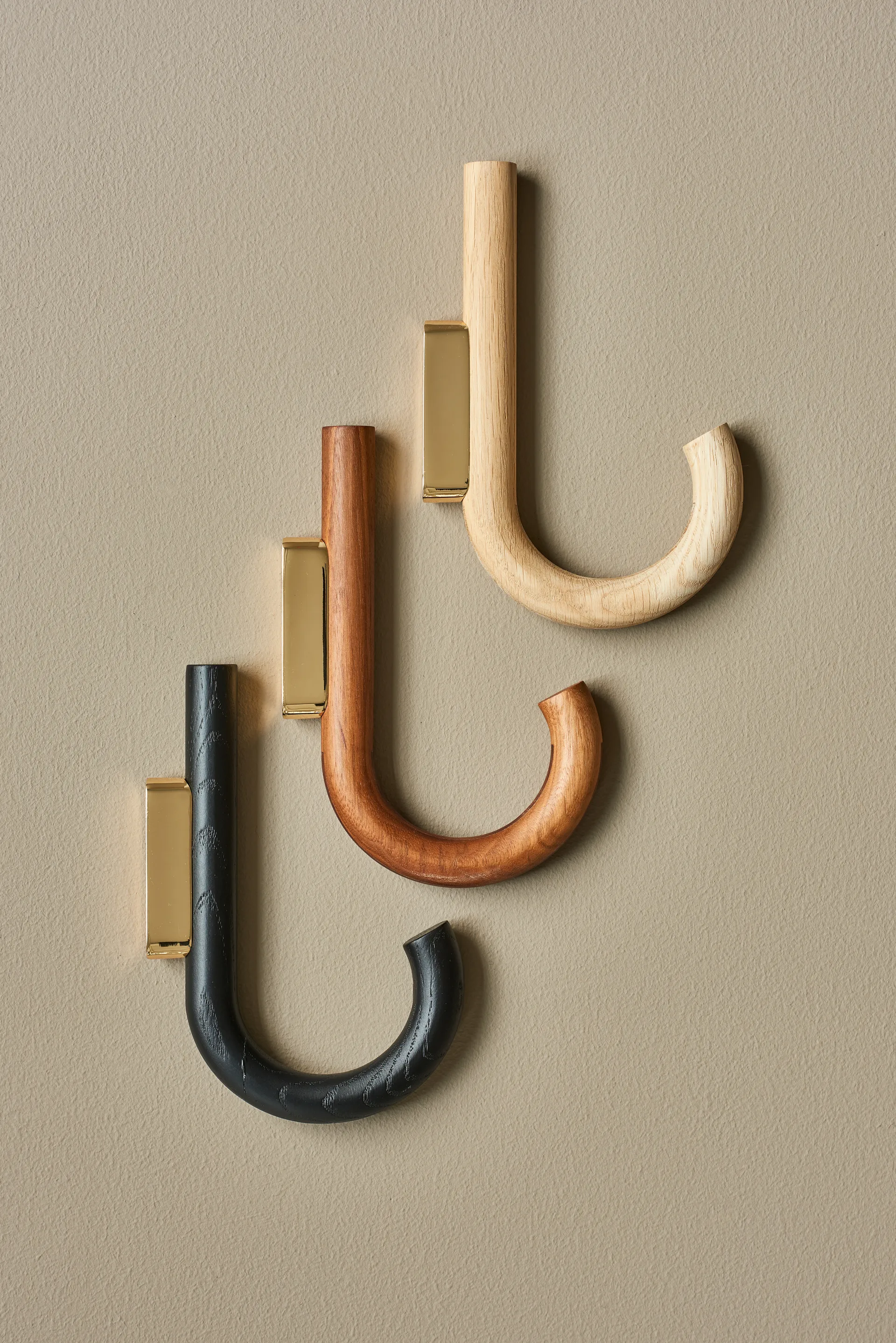 Hook 挂钩19cm, 橡木色_黄铜色 Gejst