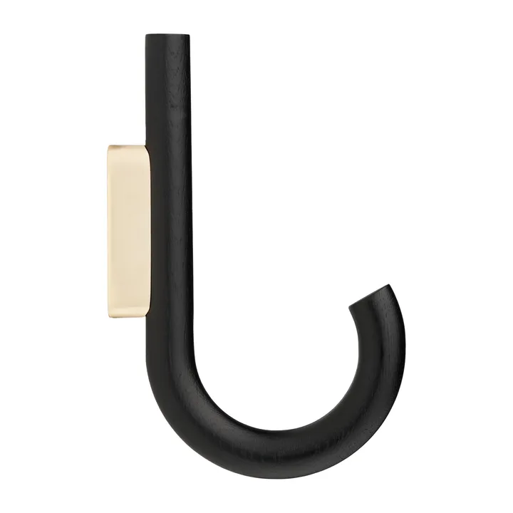 Hook 挂钩19cm - 黑色染色橡木_黄铜色 - Gejst