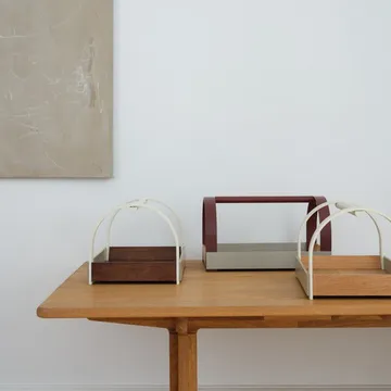 Kydo 带把手托盘 40.5x27x23.5cm - 橡木色_米白色 - Gejst