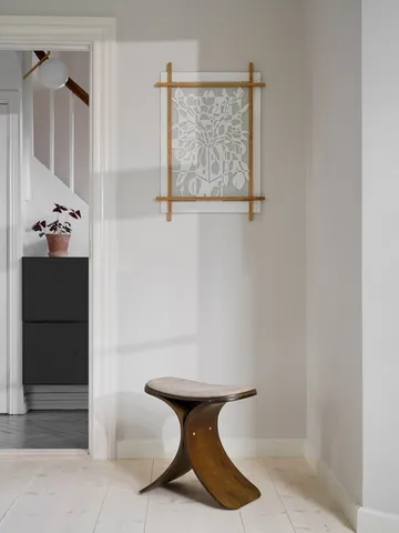 Luno 凳子 48x28x72 cm - Dark 自然木色–dark 米色 textile - Gejst