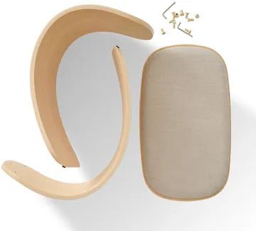 Luno 凳子 48x28x72 cm - 自然木色-米色 textile - Gejst