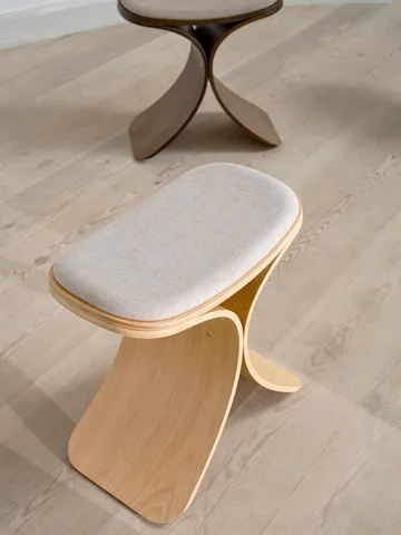Luno 凳子48x28x72cm - 橡木_米色织物 - Gejst