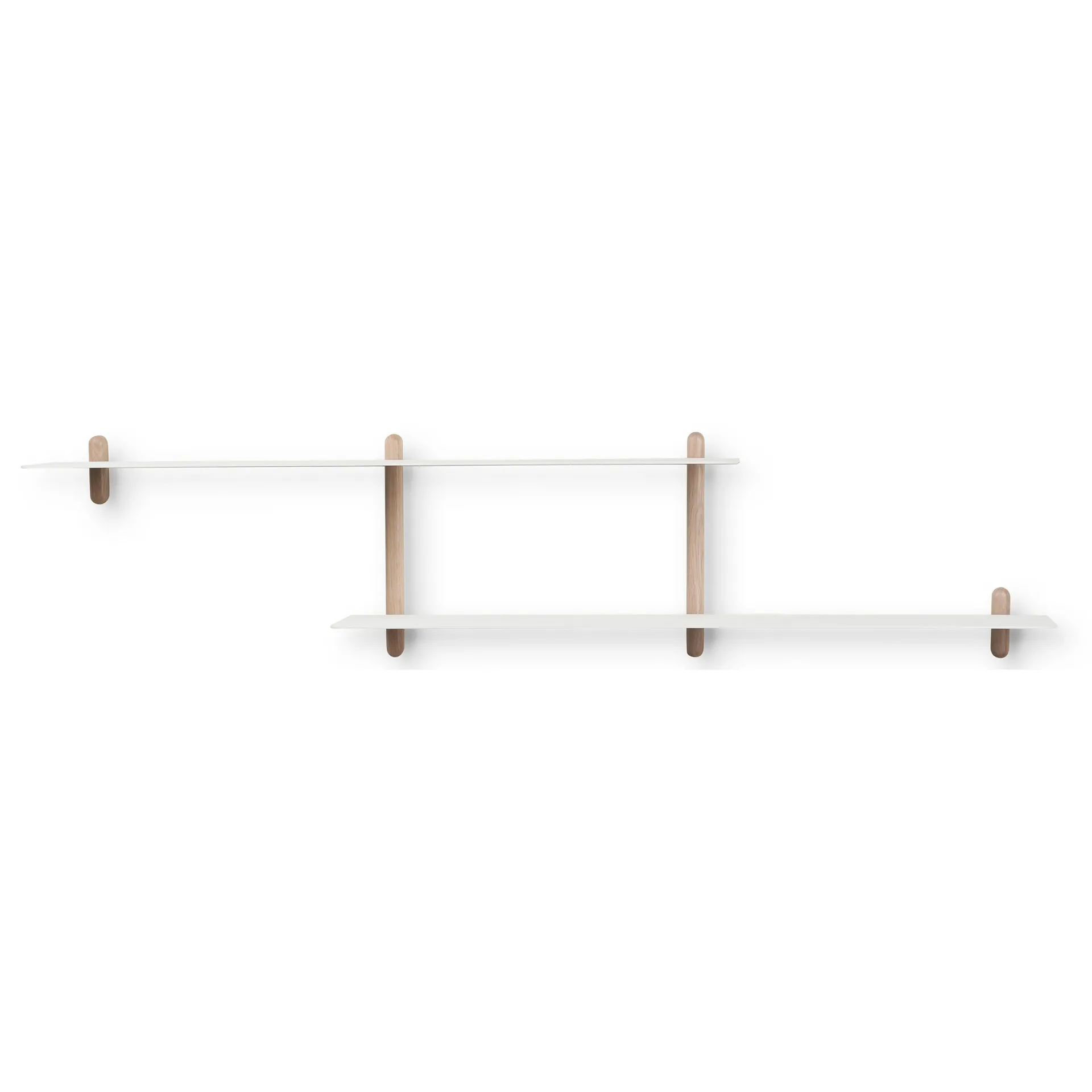 Nivo系列 墙面架 H, 浅橡木-白色 Gejst