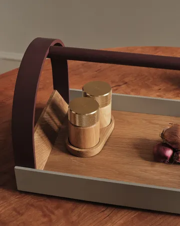 Sina 盐和胡椒研磨器 6 cm - 自然木色-黄铜 - Gejst